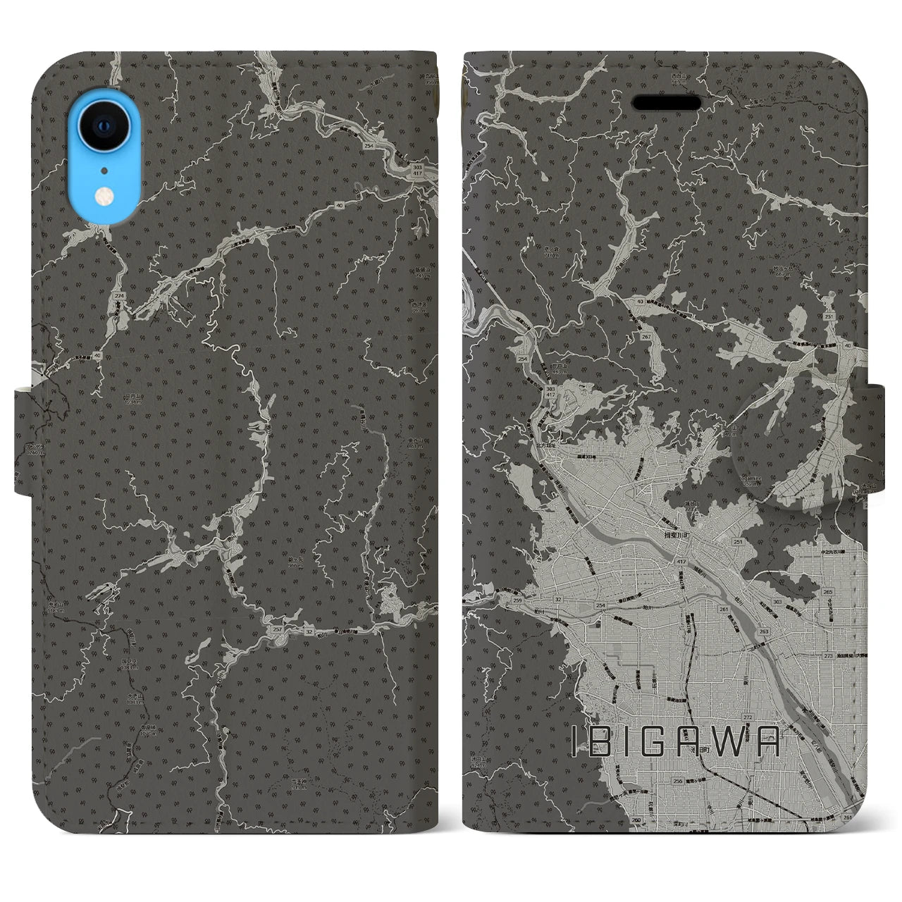 【揖斐川（岐阜県）】地図柄iPhoneケース（手帳タイプ）