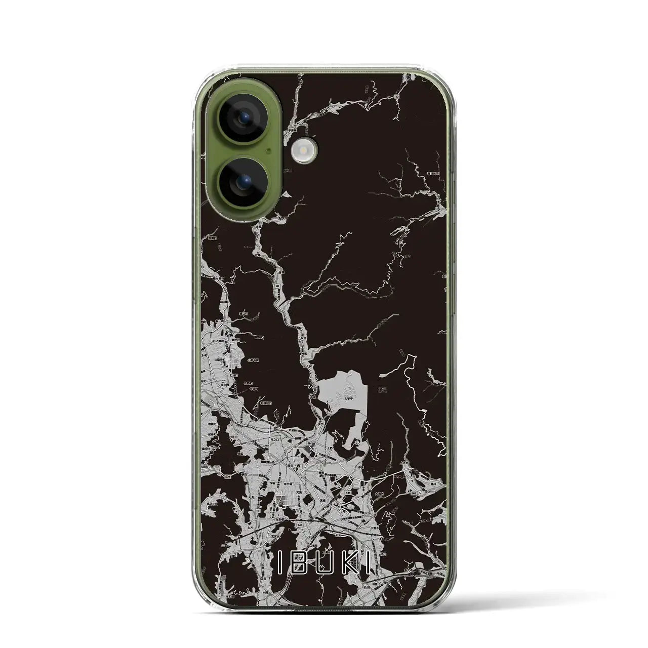 【伊吹（滋賀県）】地図柄iPhoneケース（クリアタイプ）