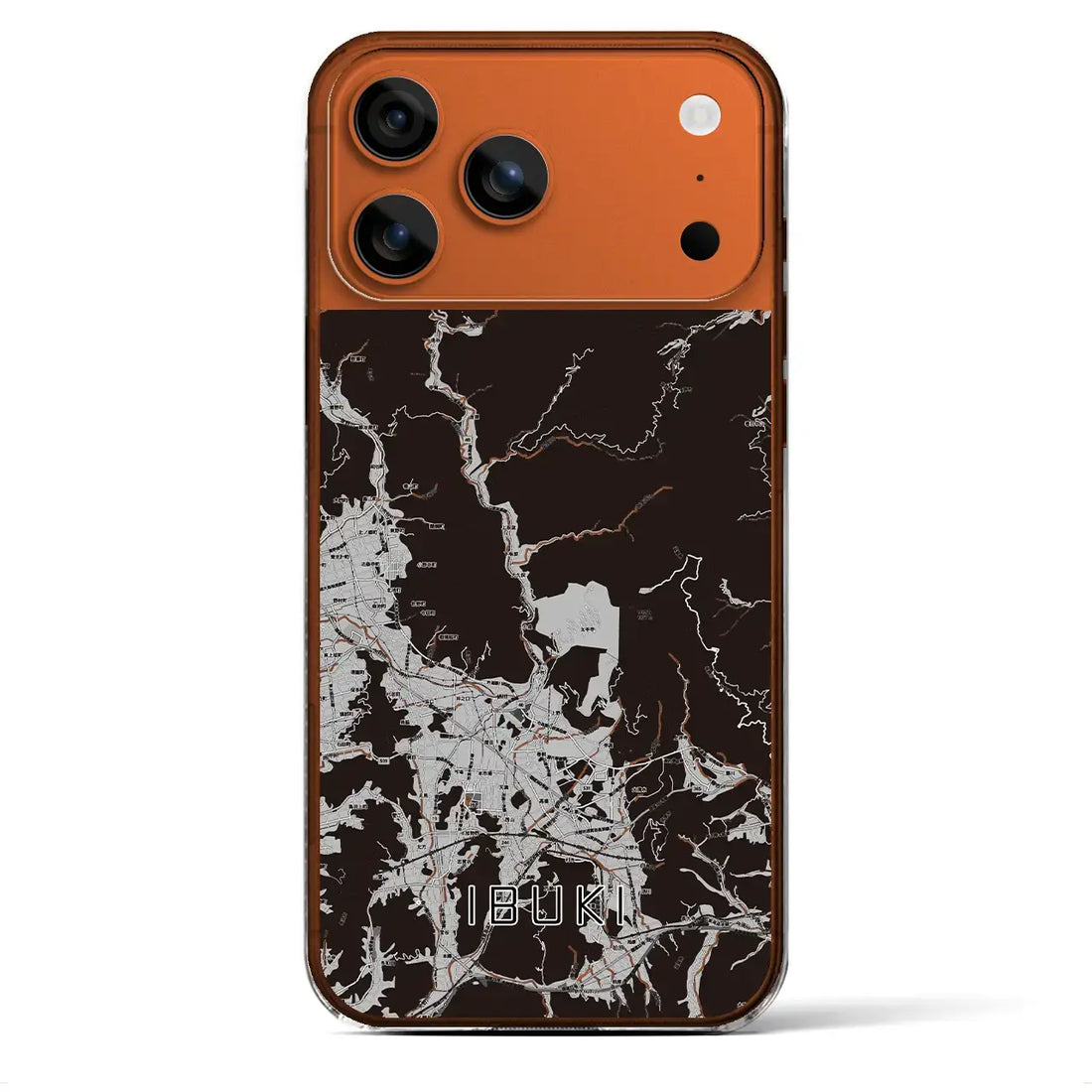 【伊吹(滋賀県)】地図柄iPhoneケース(クリアタイプ)モノトーン・iPhone 17 Pro Max 用