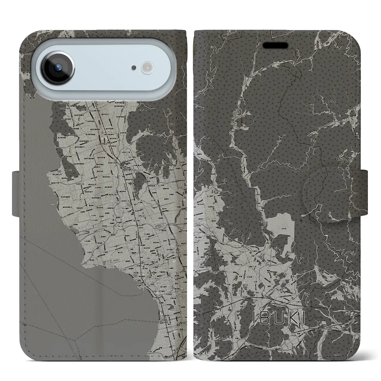 【伊吹（滋賀県）】地図柄iPhoneケース（手帳タイプ）