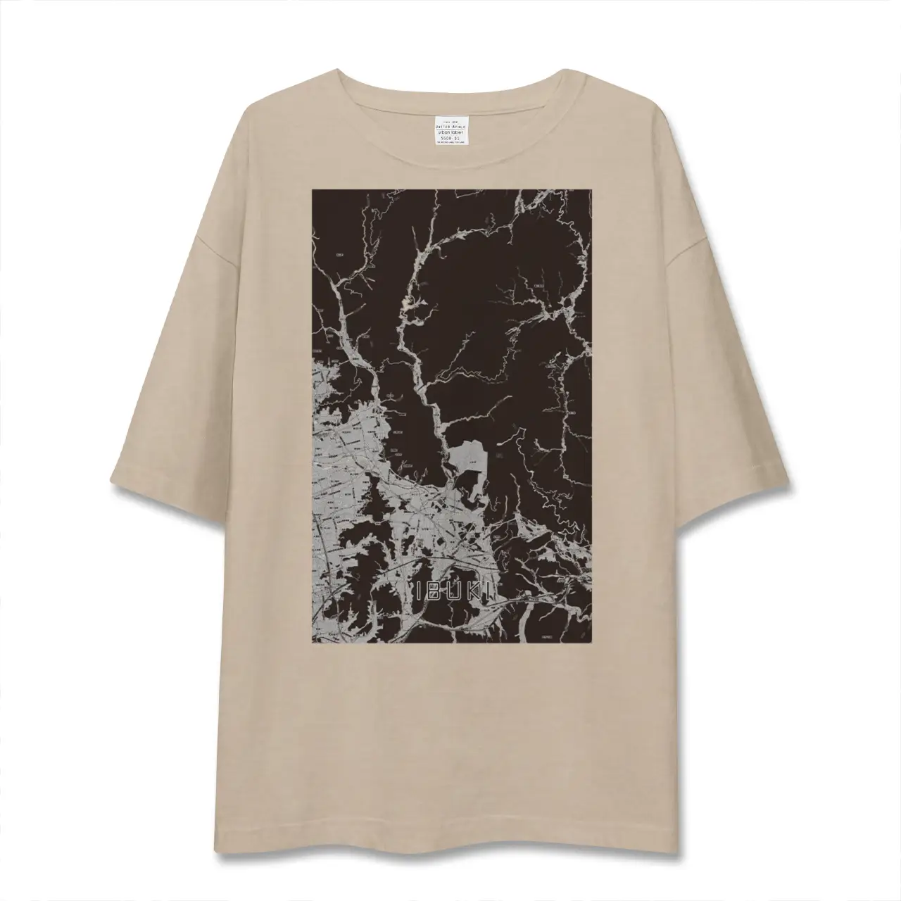 【伊吹（滋賀県）】地図柄ビッグシルエットTシャツ