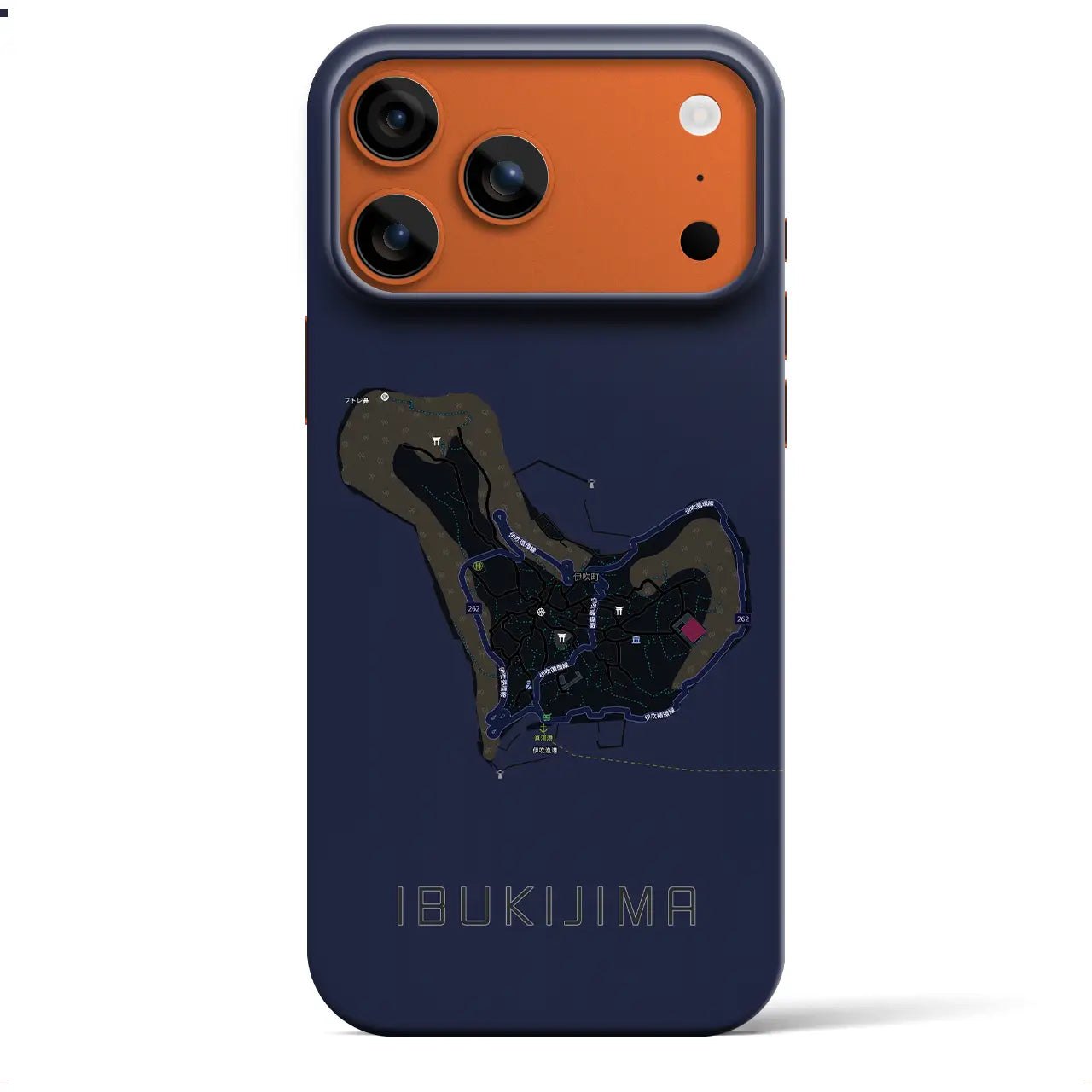 【伊吹島（香川県）】地図柄iPhoneケース（バックカバータイプ）