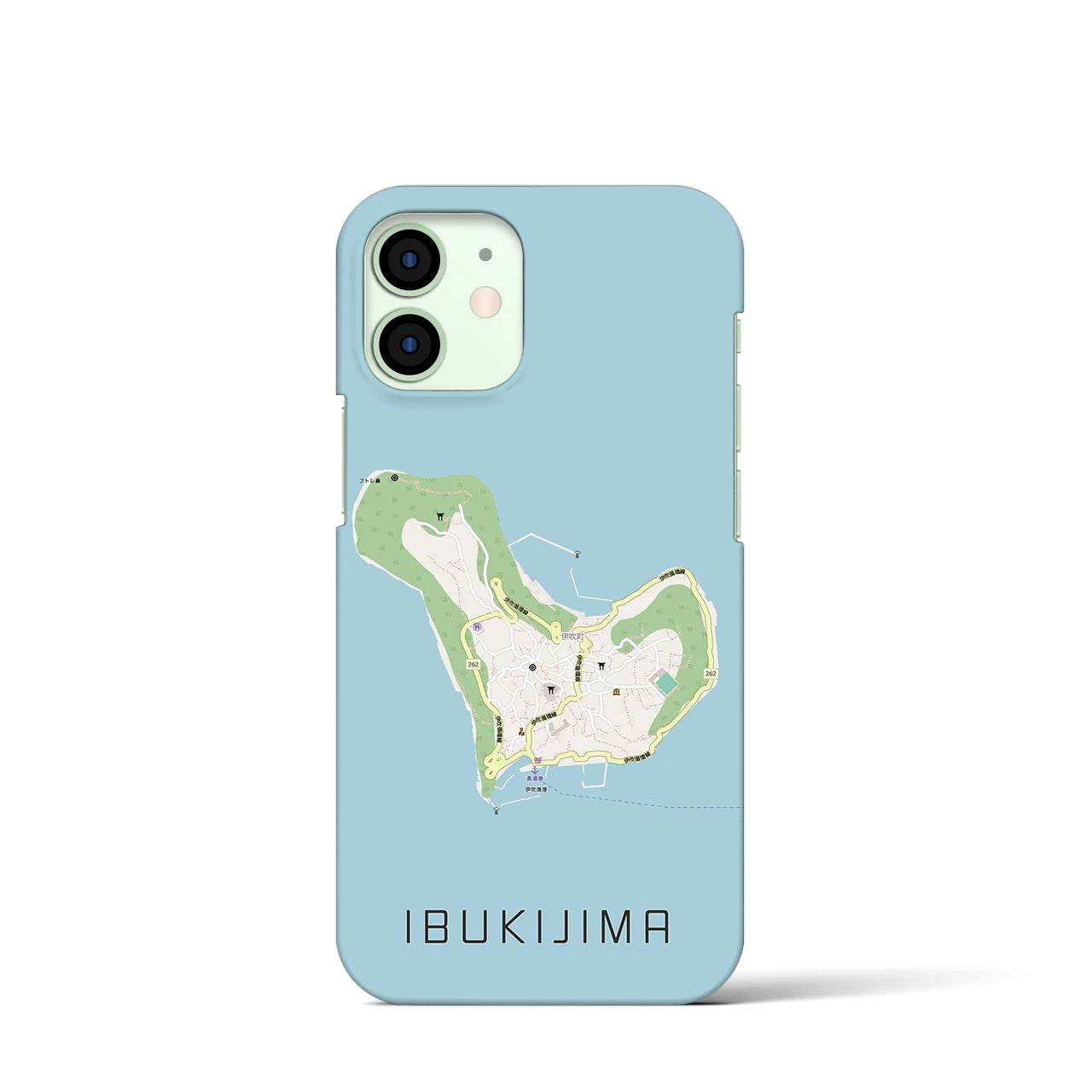 【伊吹島（香川県）】地図柄iPhoneケース（バックカバータイプ）