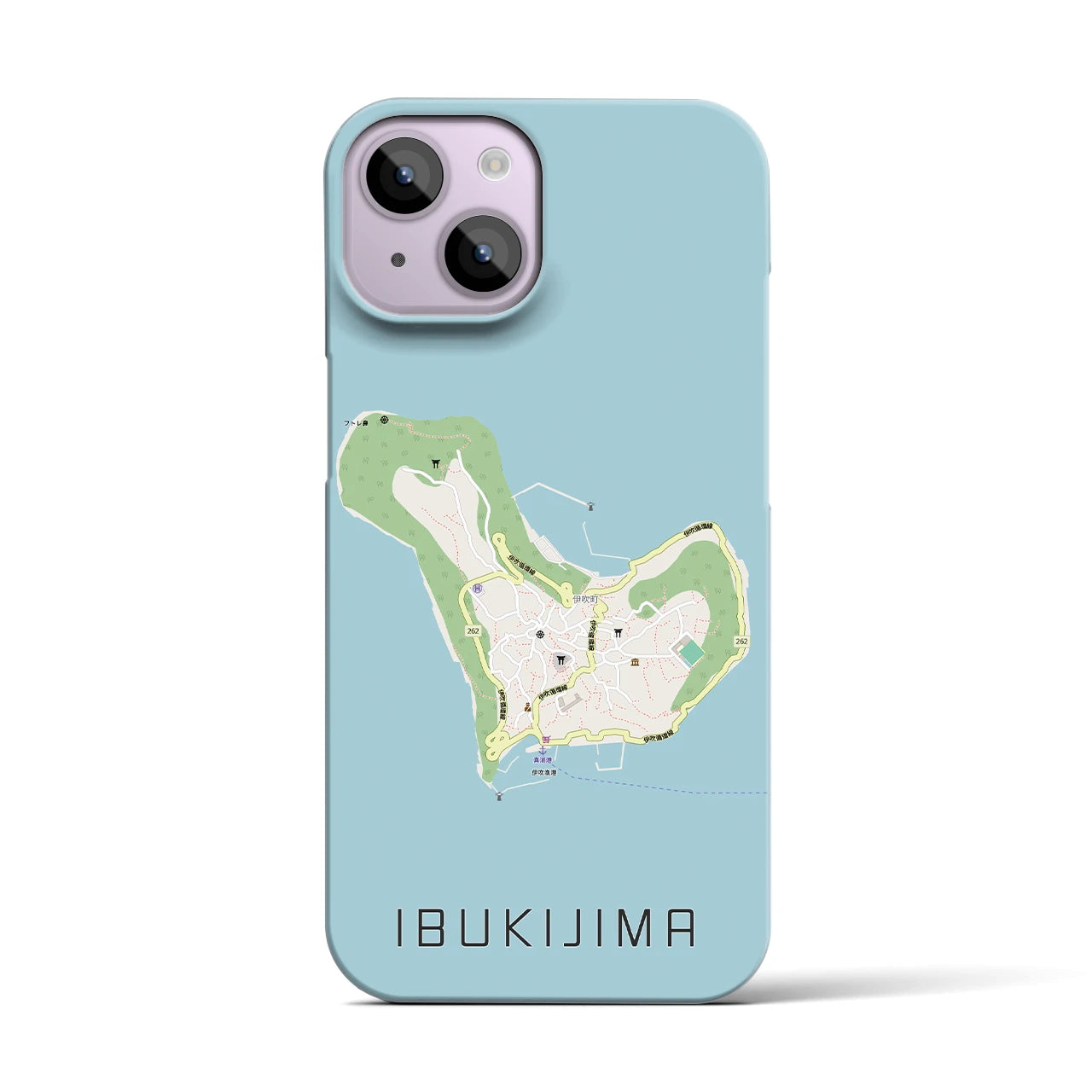 【伊吹島（香川県）】地図柄iPhoneケース（バックカバータイプ）