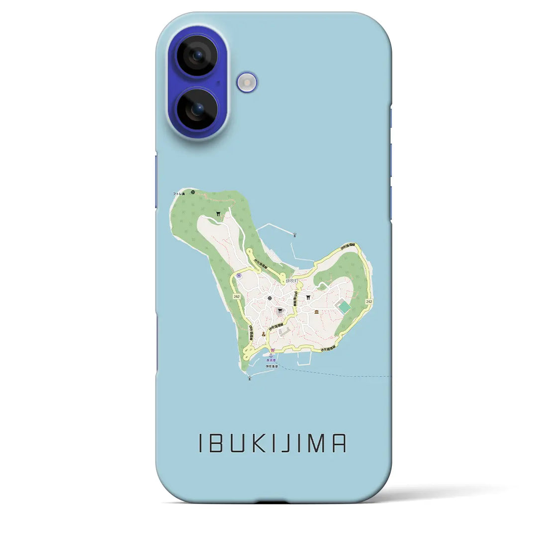 【伊吹島(香川県)】地図柄iPhoneケース(バックカバータイプ)ブラック・iPhone 16 Pro Max 用