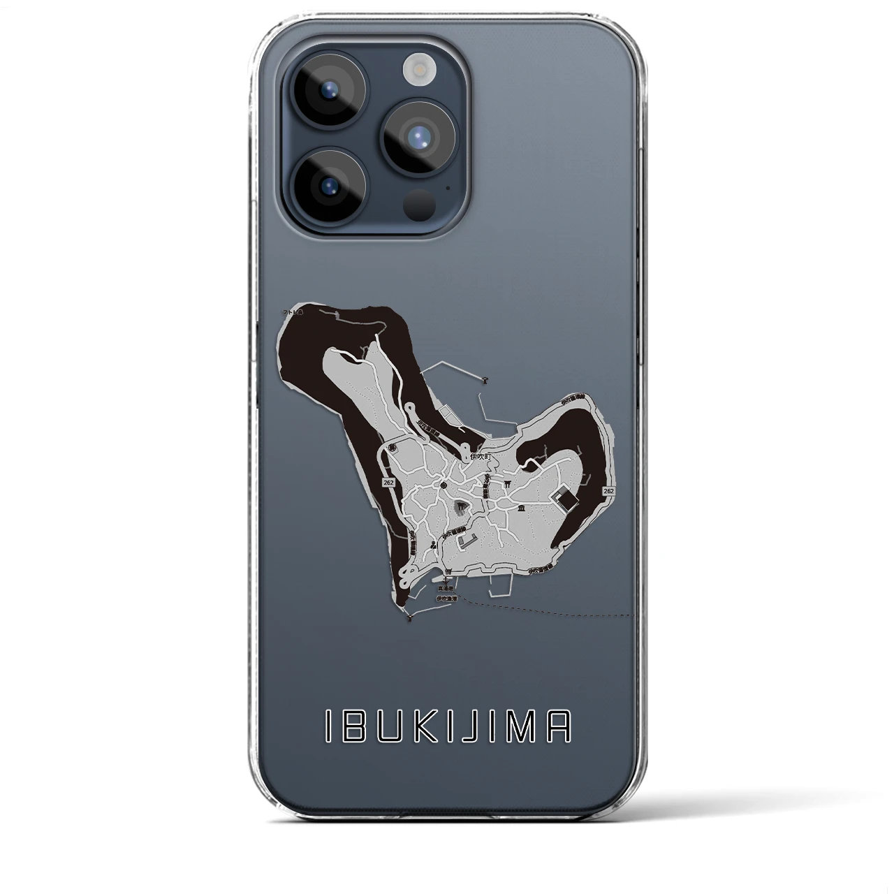 【伊吹島（香川県）】地図柄iPhoneケース（クリアタイプ）