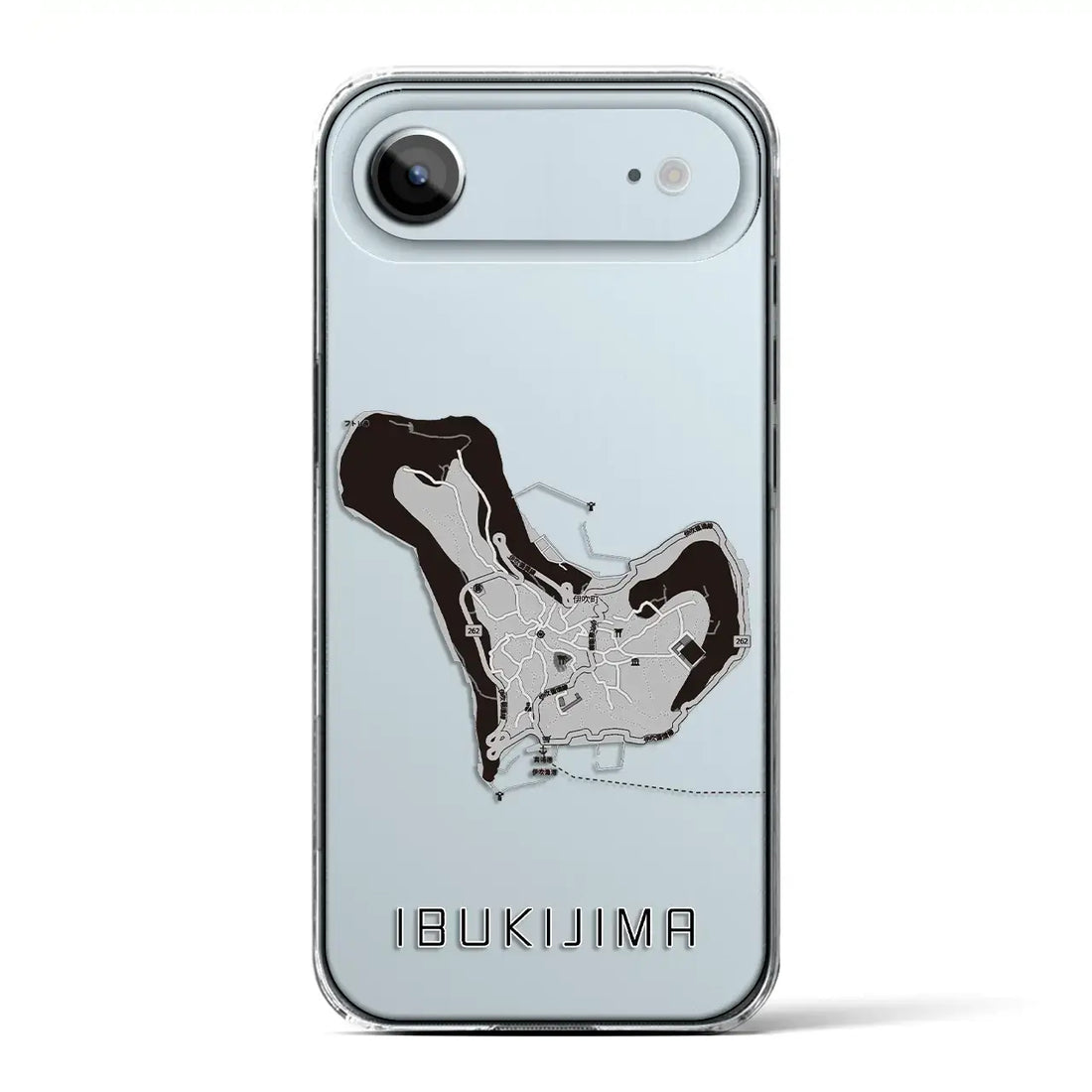 【伊吹島（香川県）】地図柄iPhoneケース（クリアタイプ）モノトーン・iPhone 17 Pro Max 用