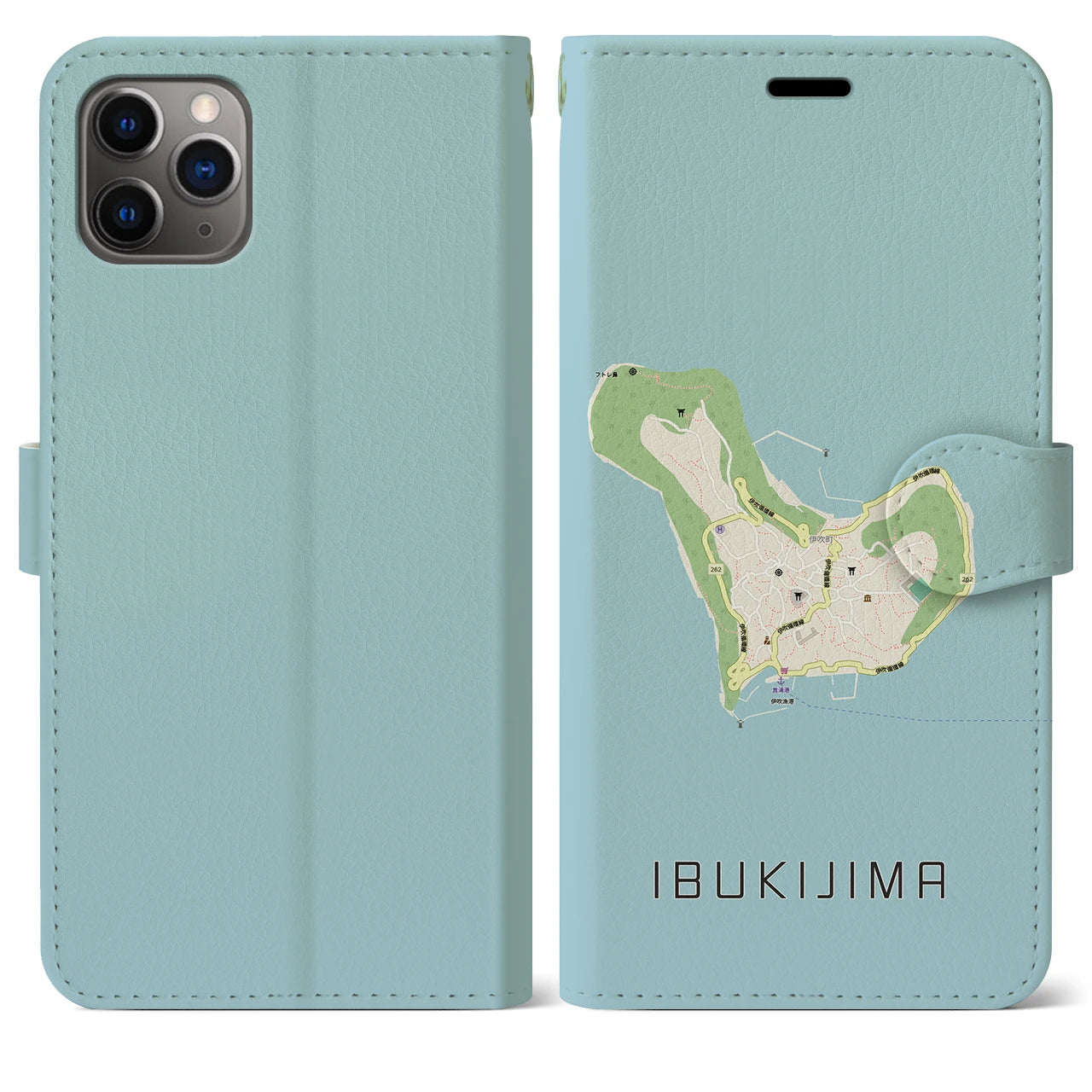 【伊吹島（香川県）】地図柄iPhoneケース（手帳タイプ）