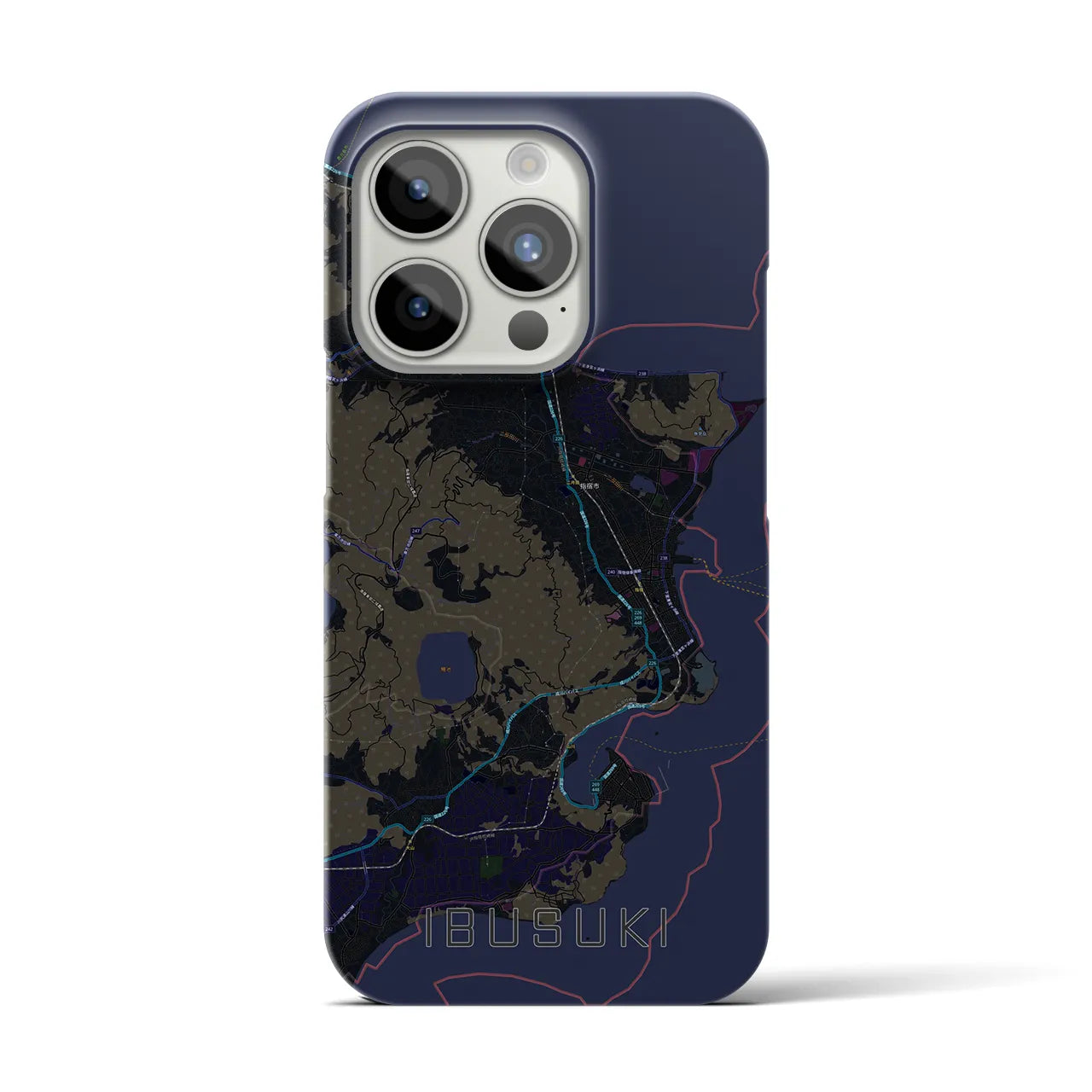 【指宿（鹿児島県）】地図柄iPhoneケース（バックカバータイプ）