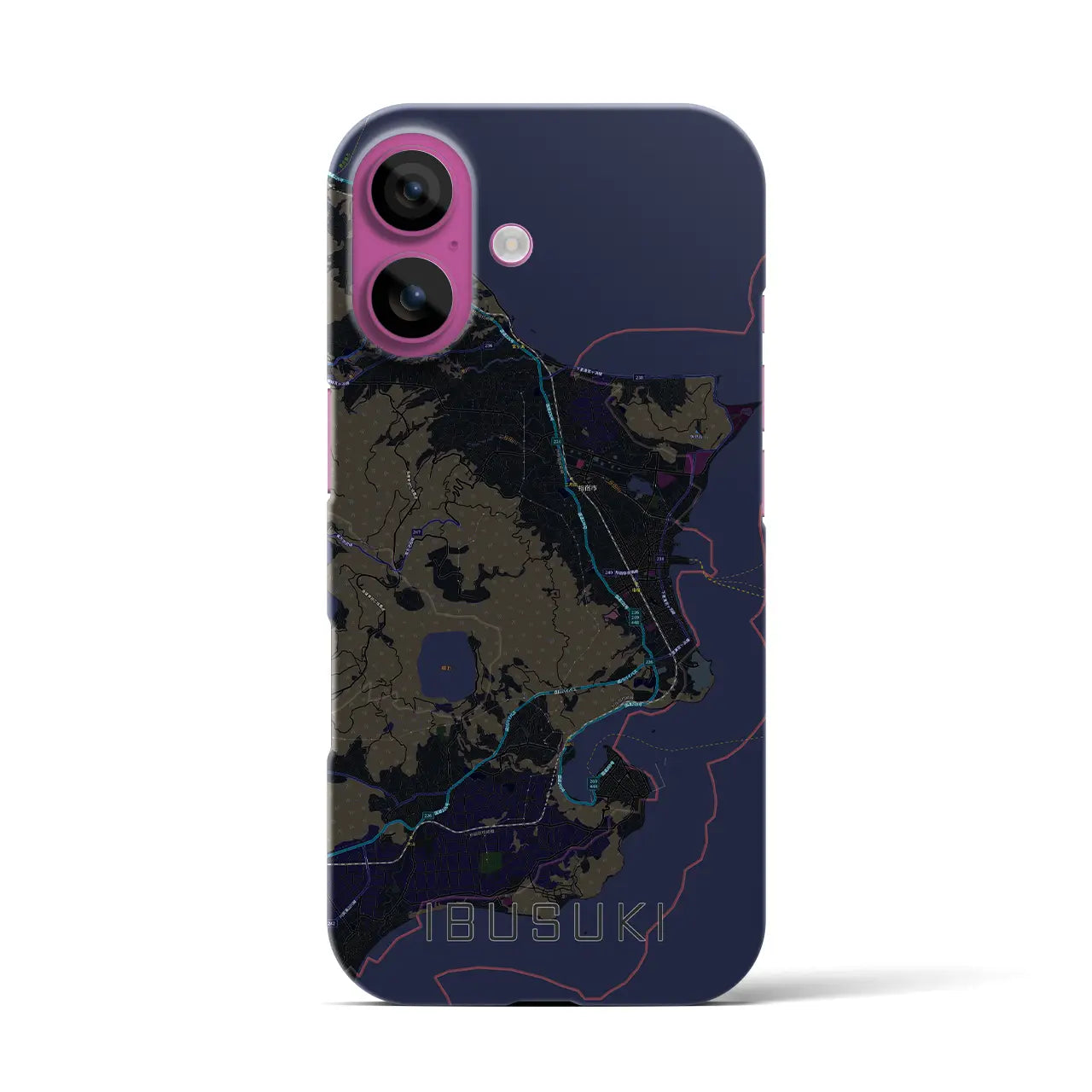 【指宿（鹿児島県）】地図柄iPhoneケース（バックカバータイプ）