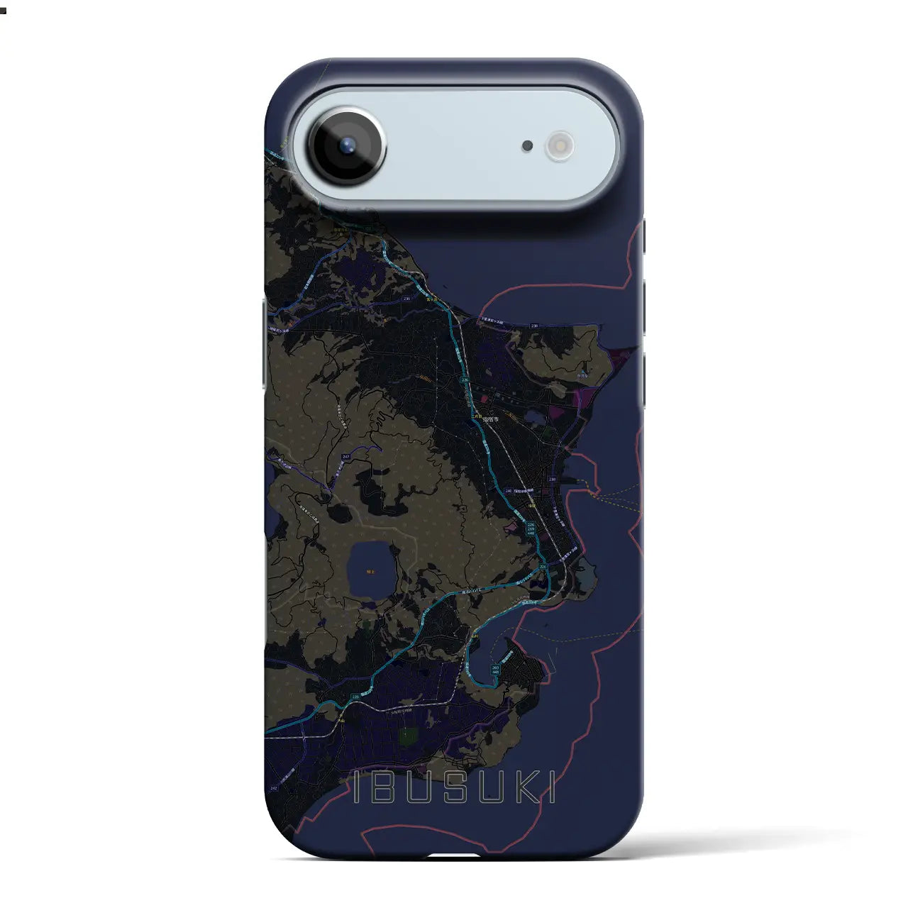 【指宿（鹿児島県）】地図柄iPhoneケース（バックカバータイプ）