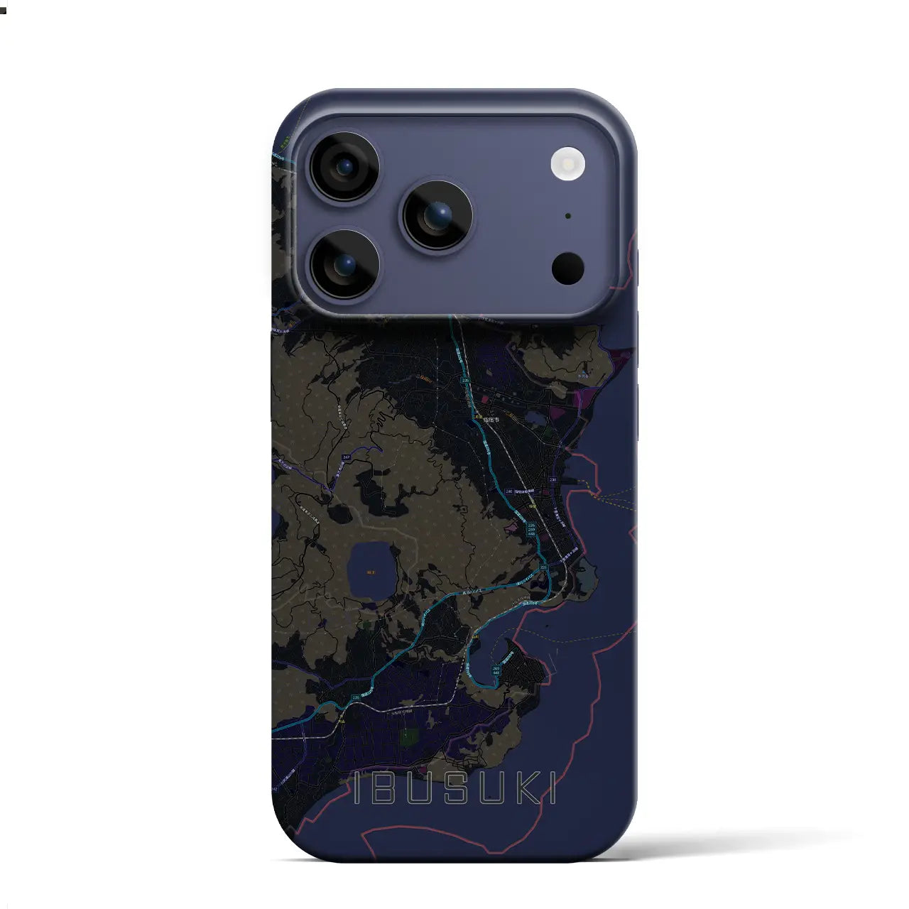 【指宿（鹿児島県）】地図柄iPhoneケース（バックカバータイプ）