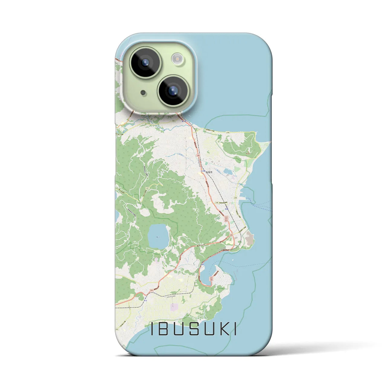 【指宿（鹿児島県）】地図柄iPhoneケース（バックカバータイプ）