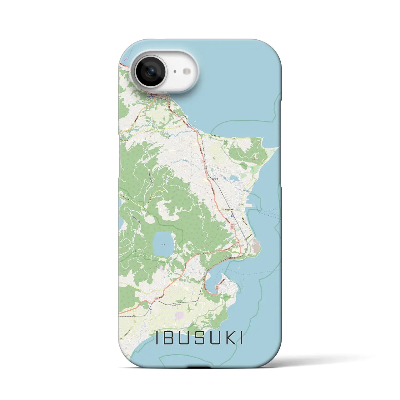 【指宿（鹿児島県）】地図柄iPhoneケース（バックカバータイプ）