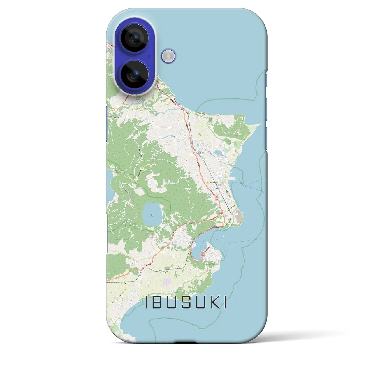 【指宿（鹿児島県）】地図柄iPhoneケース（バックカバータイプ）