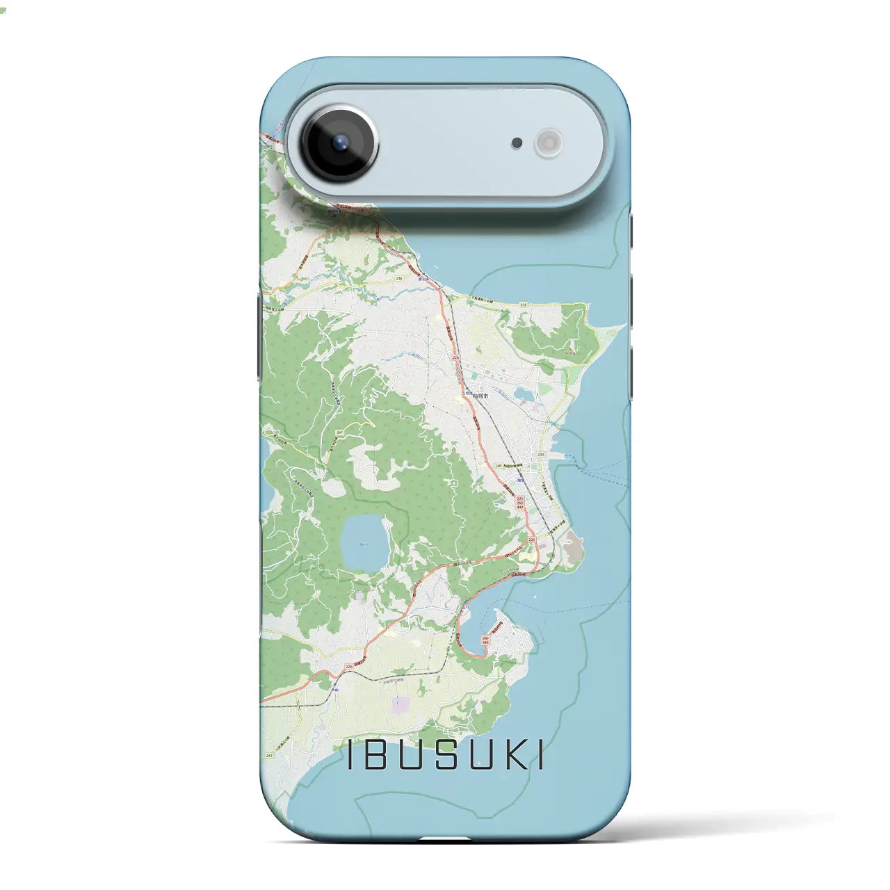 【指宿（鹿児島県）】地図柄iPhoneケース（バックカバータイプ）ブラック・iPhone 17 Pro Max 用