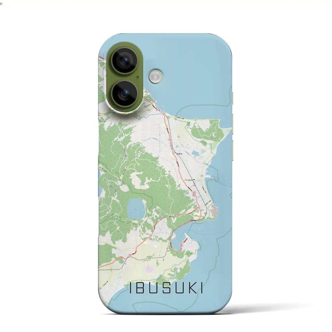 【指宿（鹿児島県）】地図柄iPhoneケース（バックカバータイプ）