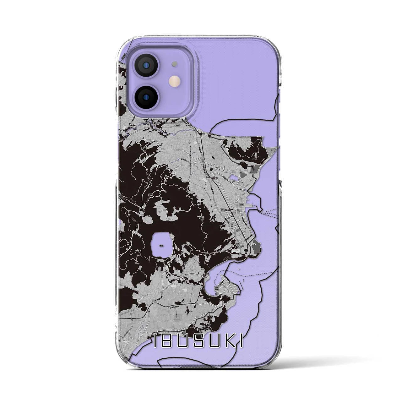 【指宿（鹿児島県）】地図柄iPhoneケース（クリアタイプ）