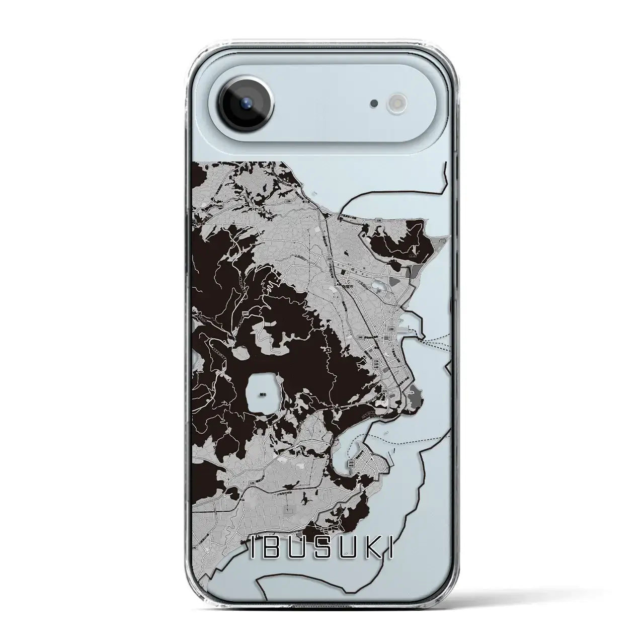 【指宿（鹿児島県）】地図柄iPhoneケース（クリアタイプ）