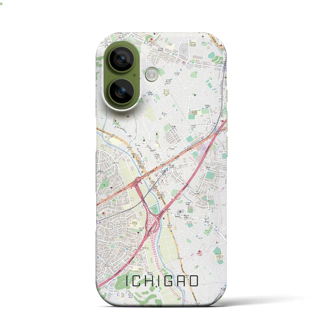 【市が尾(神奈川県)】地図柄iPhoneケース(バックカバータイプ)ナチュラル・iPhone 17 Pro Max 用