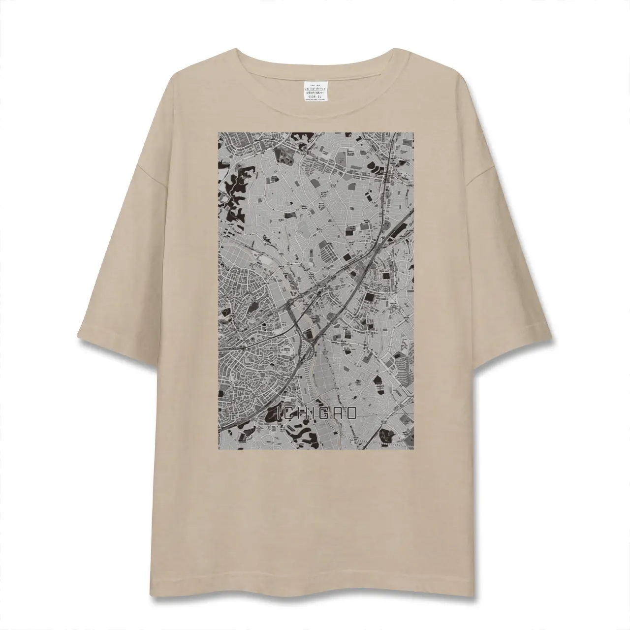 【市が尾（神奈川県）】地図柄ビッグシルエットTシャツ