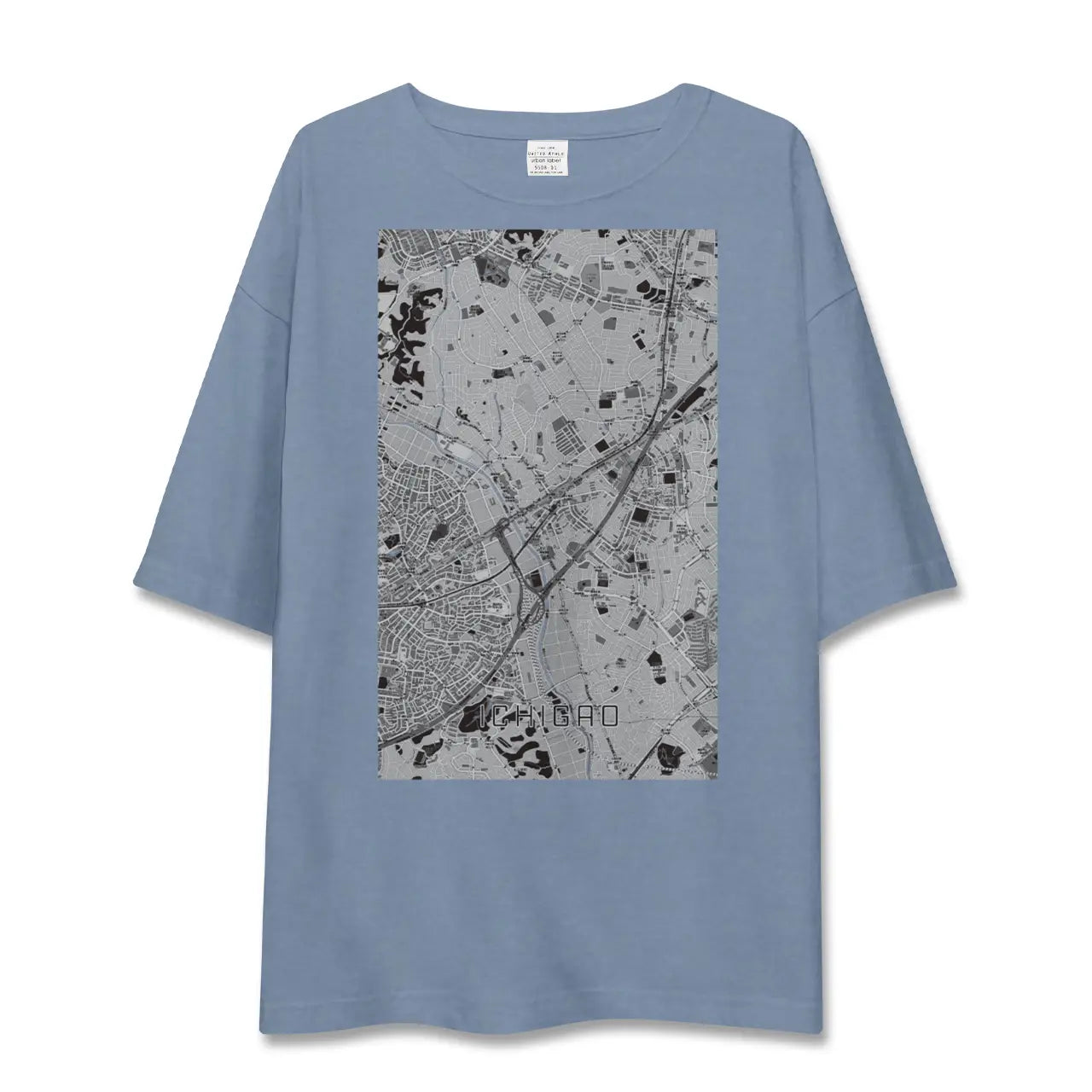 【市が尾（神奈川県）】地図柄ビッグシルエットTシャツ