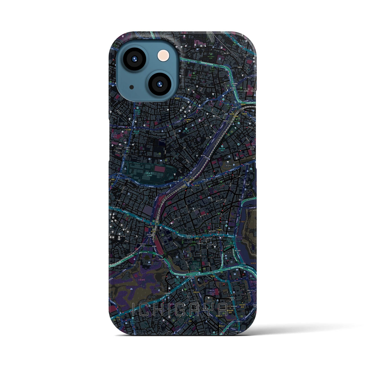 【市ケ谷（東京都）】地図柄iPhoneケース（バックカバータイプ）