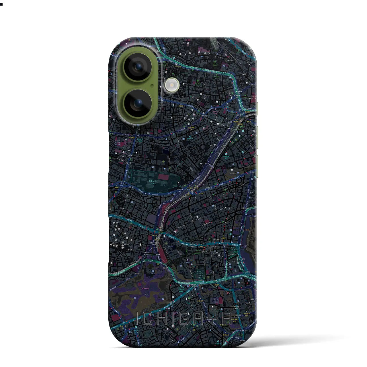 【市ケ谷（東京都）】地図柄iPhoneケース（バックカバータイプ）