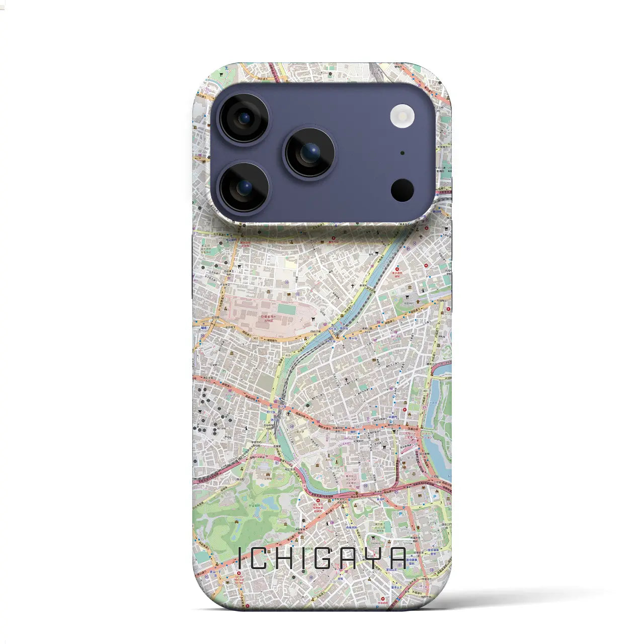 【市ケ谷（東京都）】地図柄iPhoneケース（バックカバータイプ）ナチュラル・iPhone 17 Pro Max 用