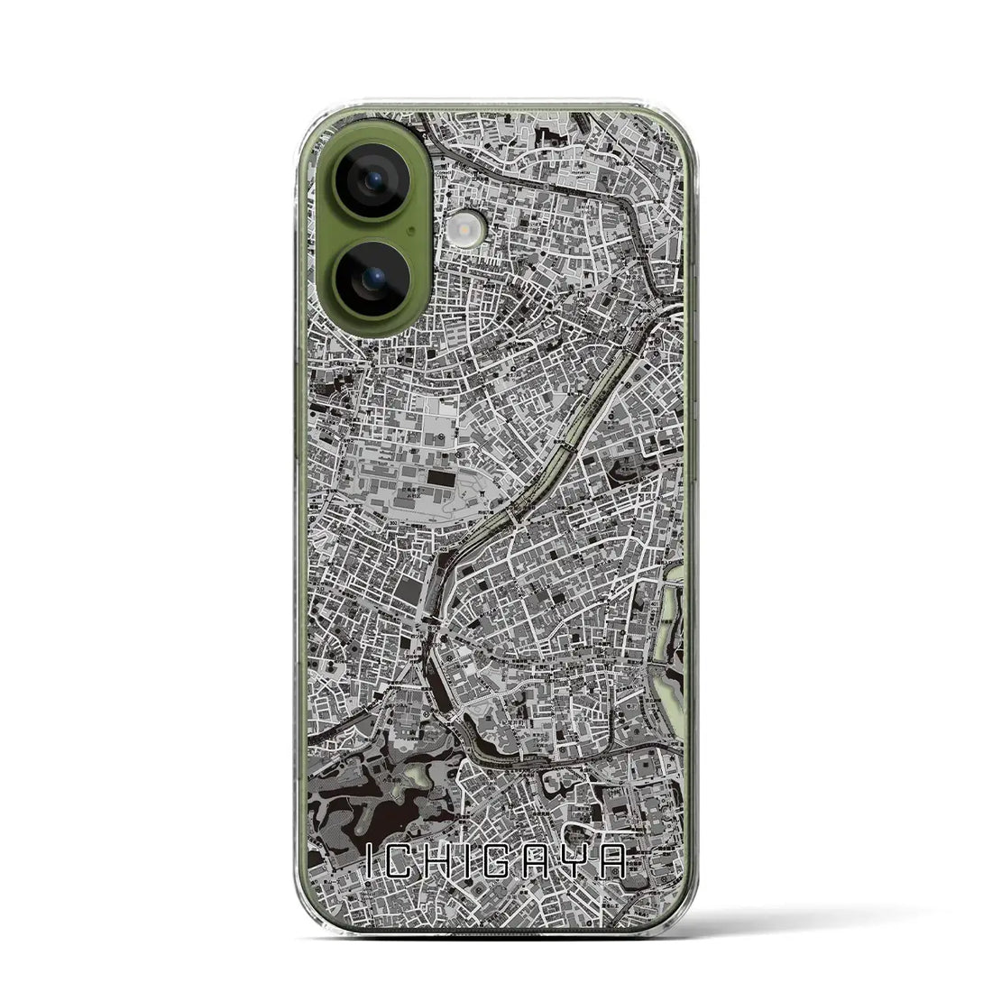 【市ケ谷（東京都）】地図柄iPhoneケース（クリアタイプ）モノトーン・iPhone 17 Pro Max 用