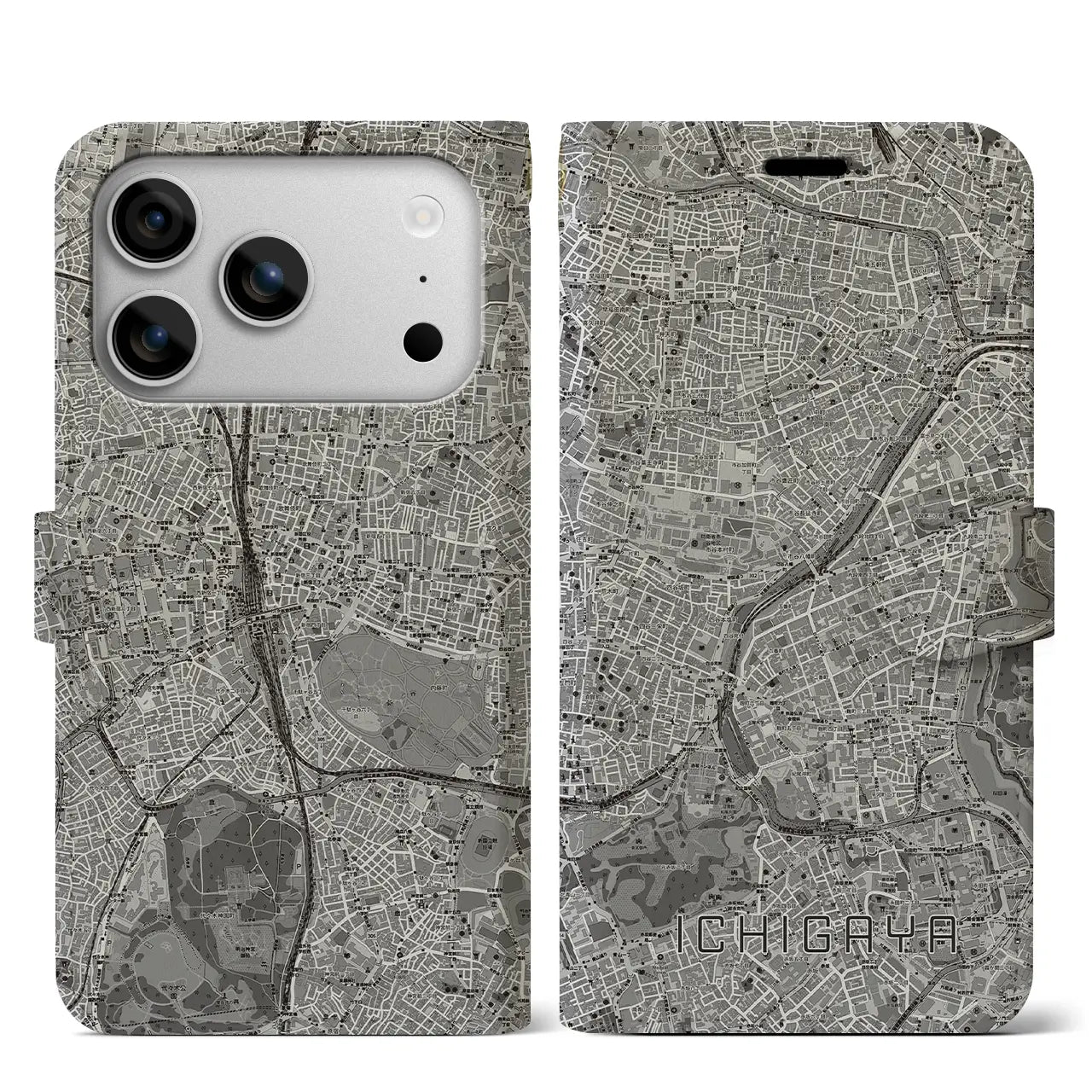 【市ケ谷（東京都）】地図柄iPhoneケース（手帳タイプ）