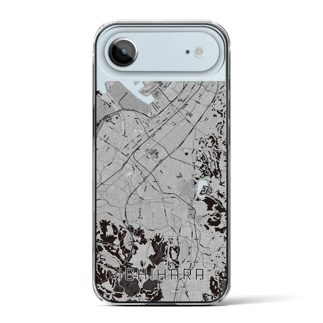 【市原（千葉県）】地図柄iPhoneケース（クリアタイプ）モノトーン・iPhone 17 Pro Max 用