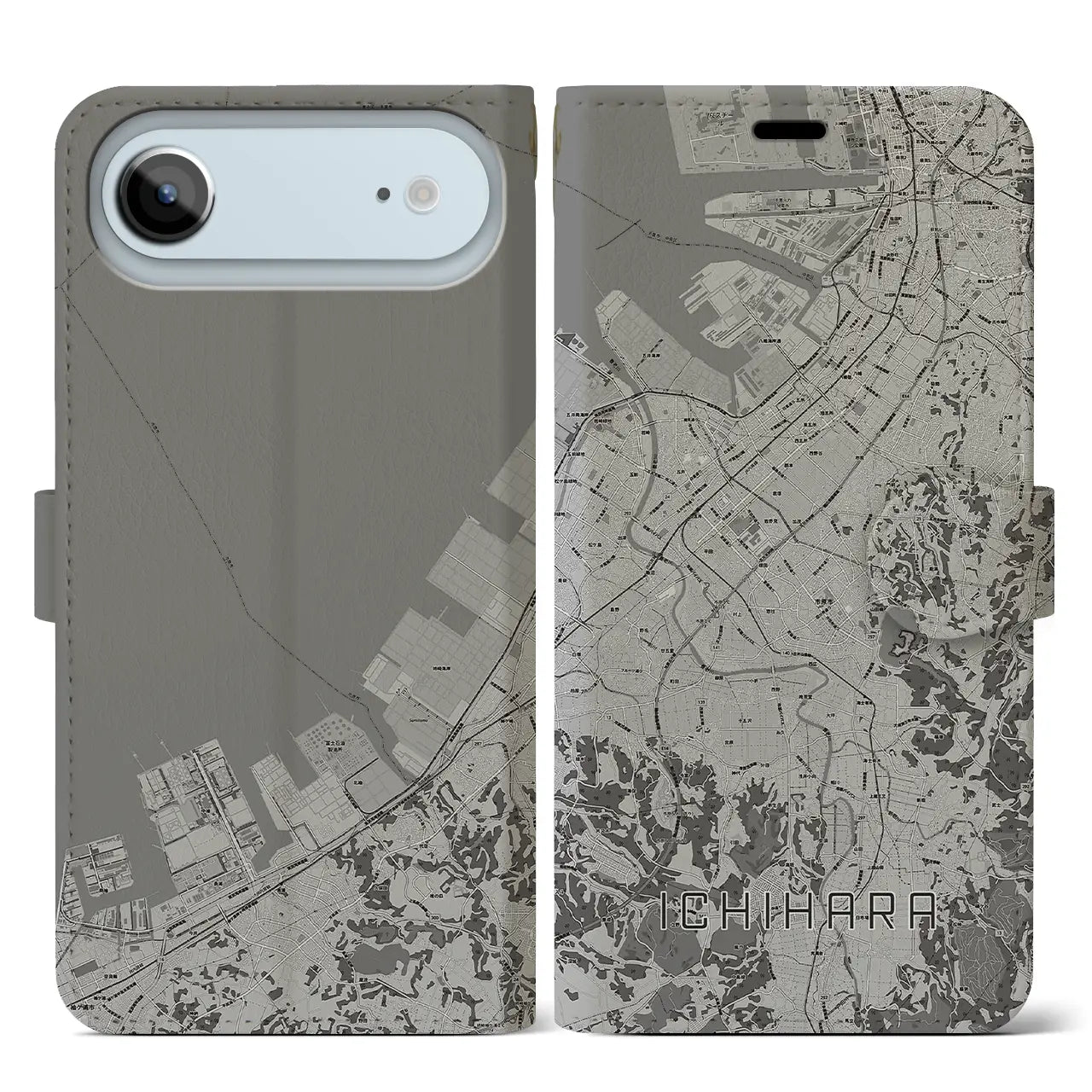 【市原（千葉県）】地図柄iPhoneケース（手帳タイプ）