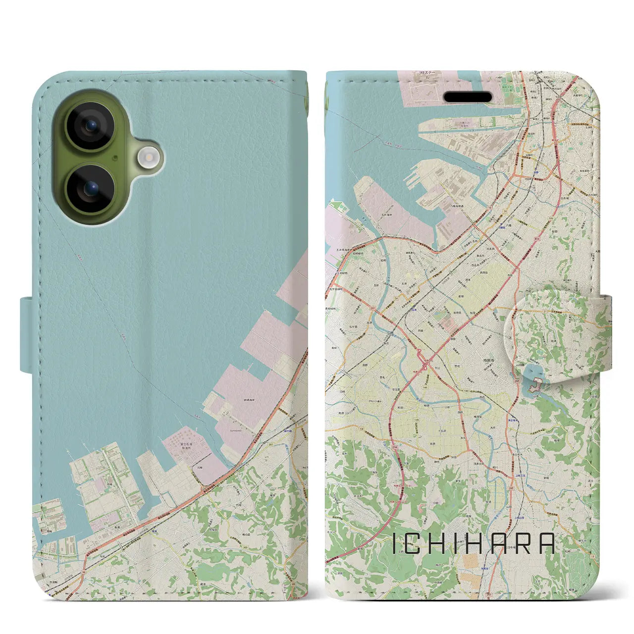 【市原（千葉県）】地図柄iPhoneケース（手帳タイプ）