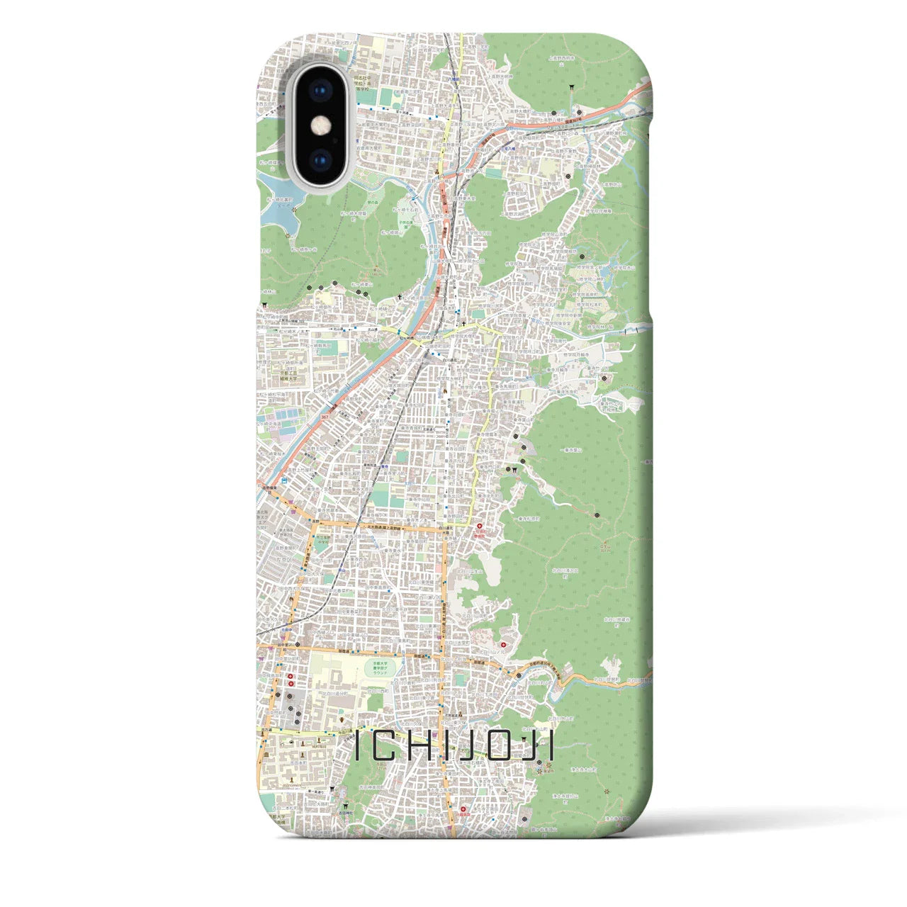 【一乗寺（京都府）】地図柄iPhoneケース（バックカバータイプ）