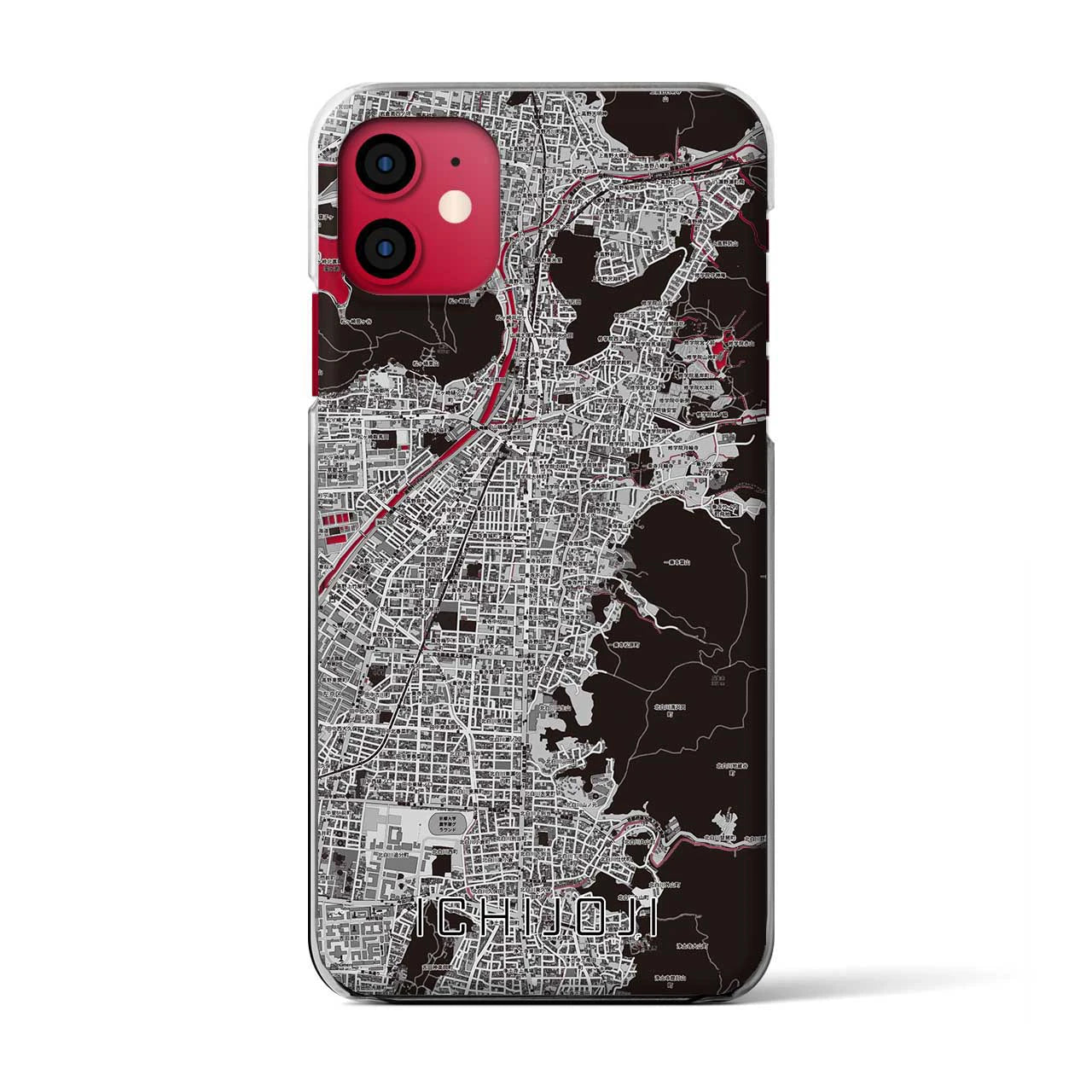 【一乗寺（京都府）】地図柄iPhoneケース（クリアタイプ）
