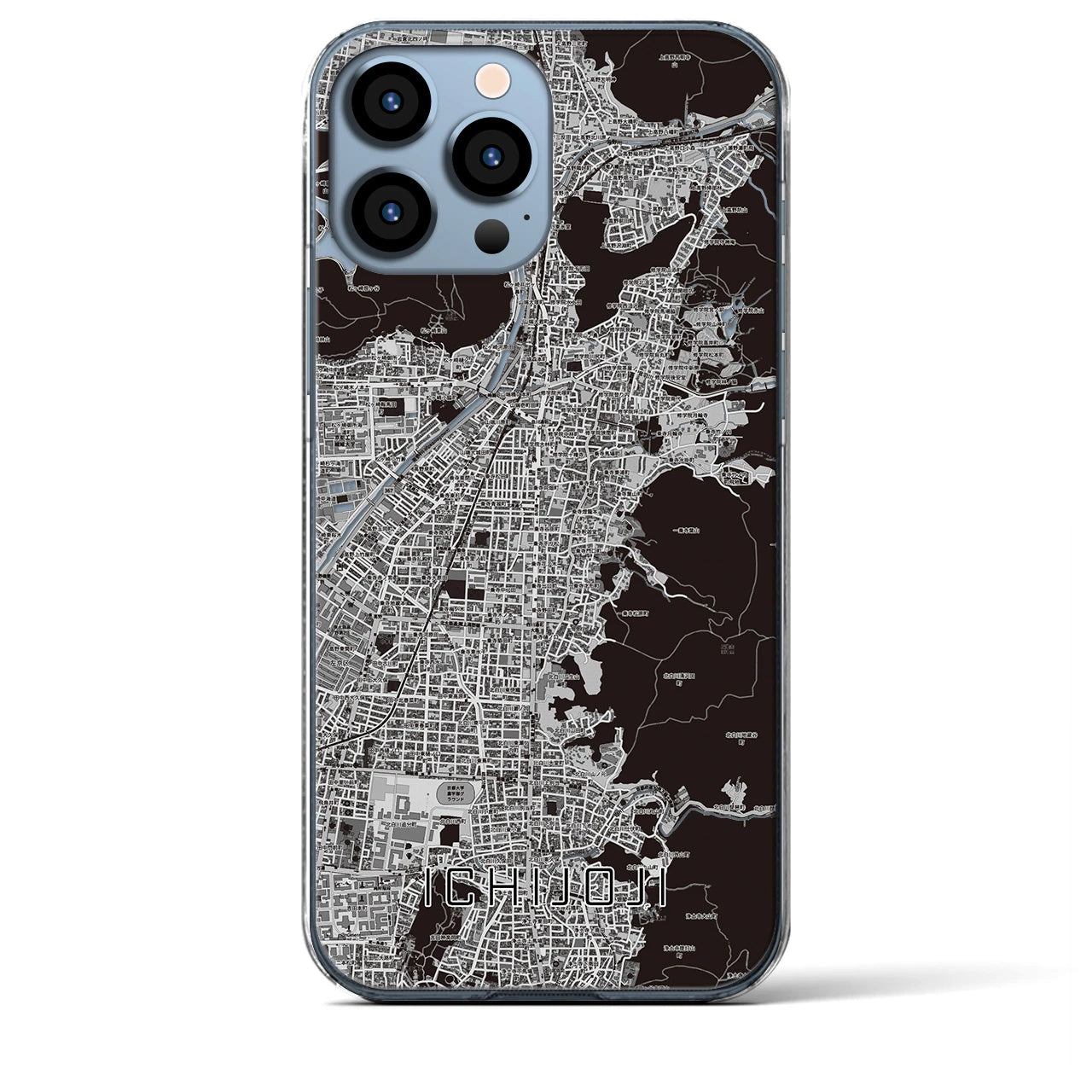 【一乗寺（京都府）】地図柄iPhoneケース（クリアタイプ）