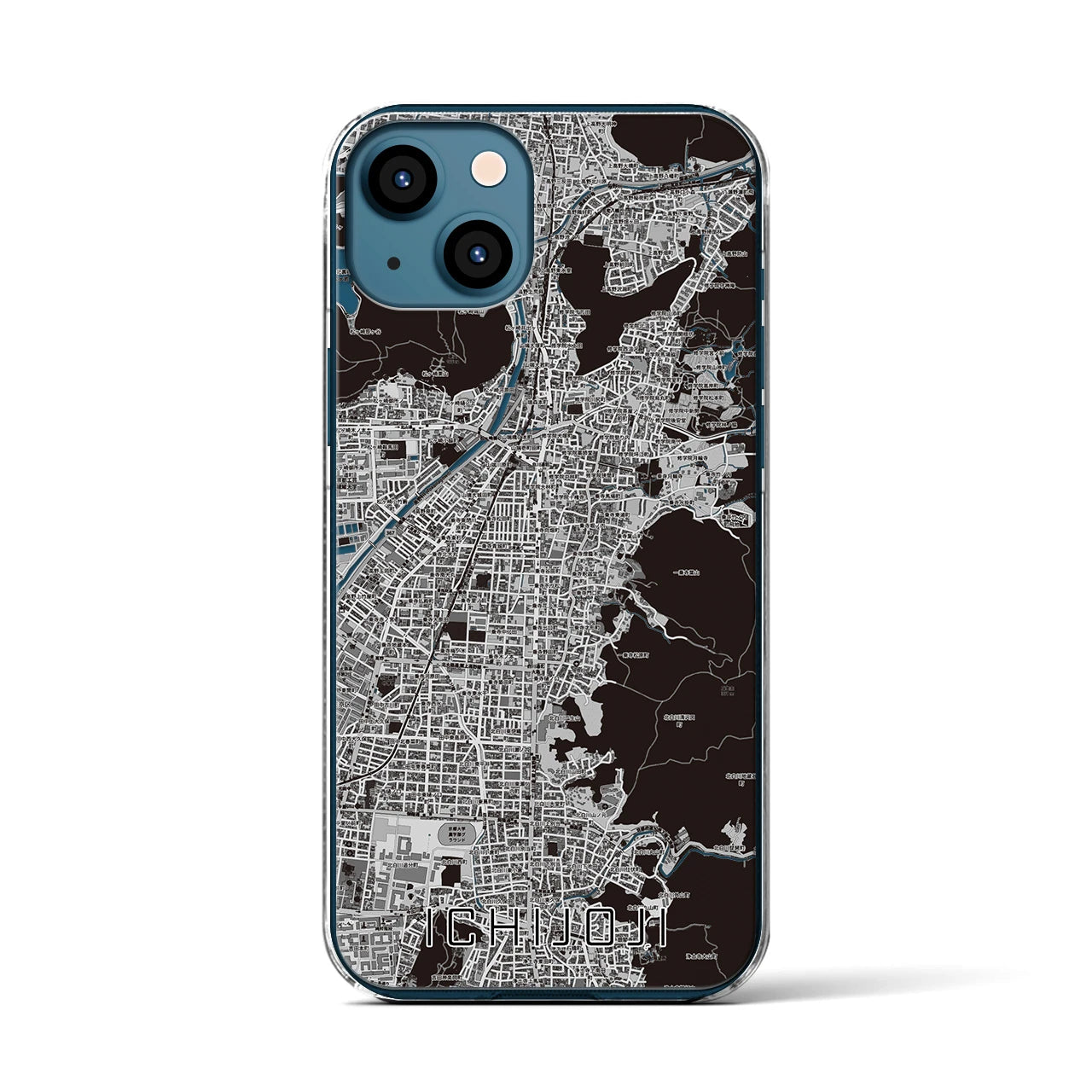 【一乗寺（京都府）】地図柄iPhoneケース（クリアタイプ）