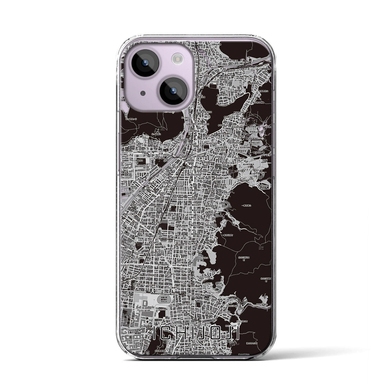 【一乗寺（京都府）】地図柄iPhoneケース（クリアタイプ）
