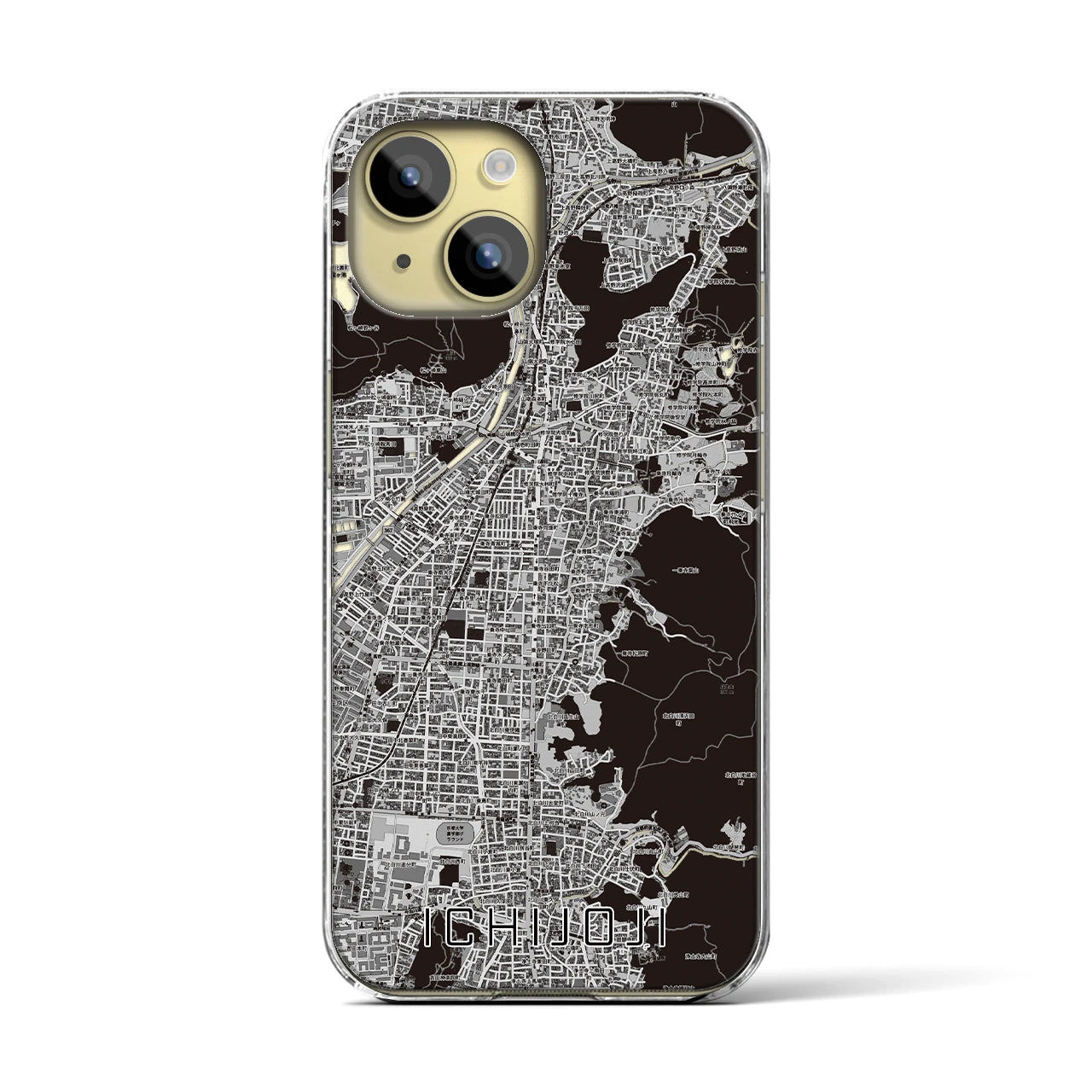 【一乗寺（京都府）】地図柄iPhoneケース（クリアタイプ）
