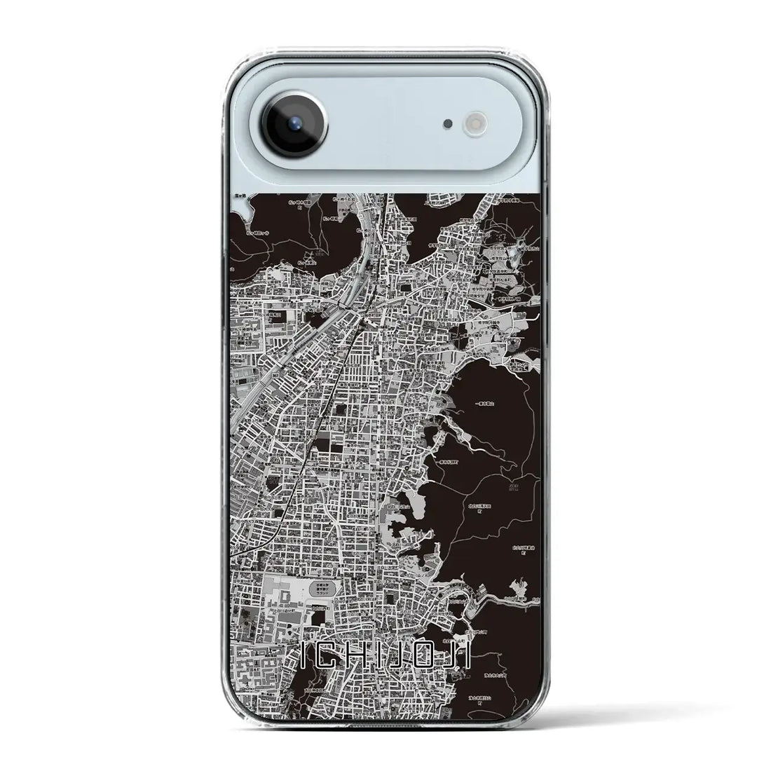 【一乗寺(京都府)】地図柄iPhoneケース(クリアタイプ)モノトーン・iPhone 17 Pro Max 用