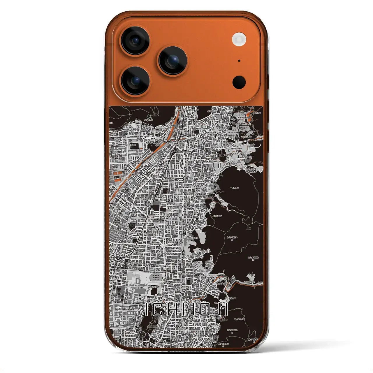【一乗寺（京都府）】地図柄iPhoneケース（クリアタイプ）モノトーン・iPhone 17 Pro Max 用