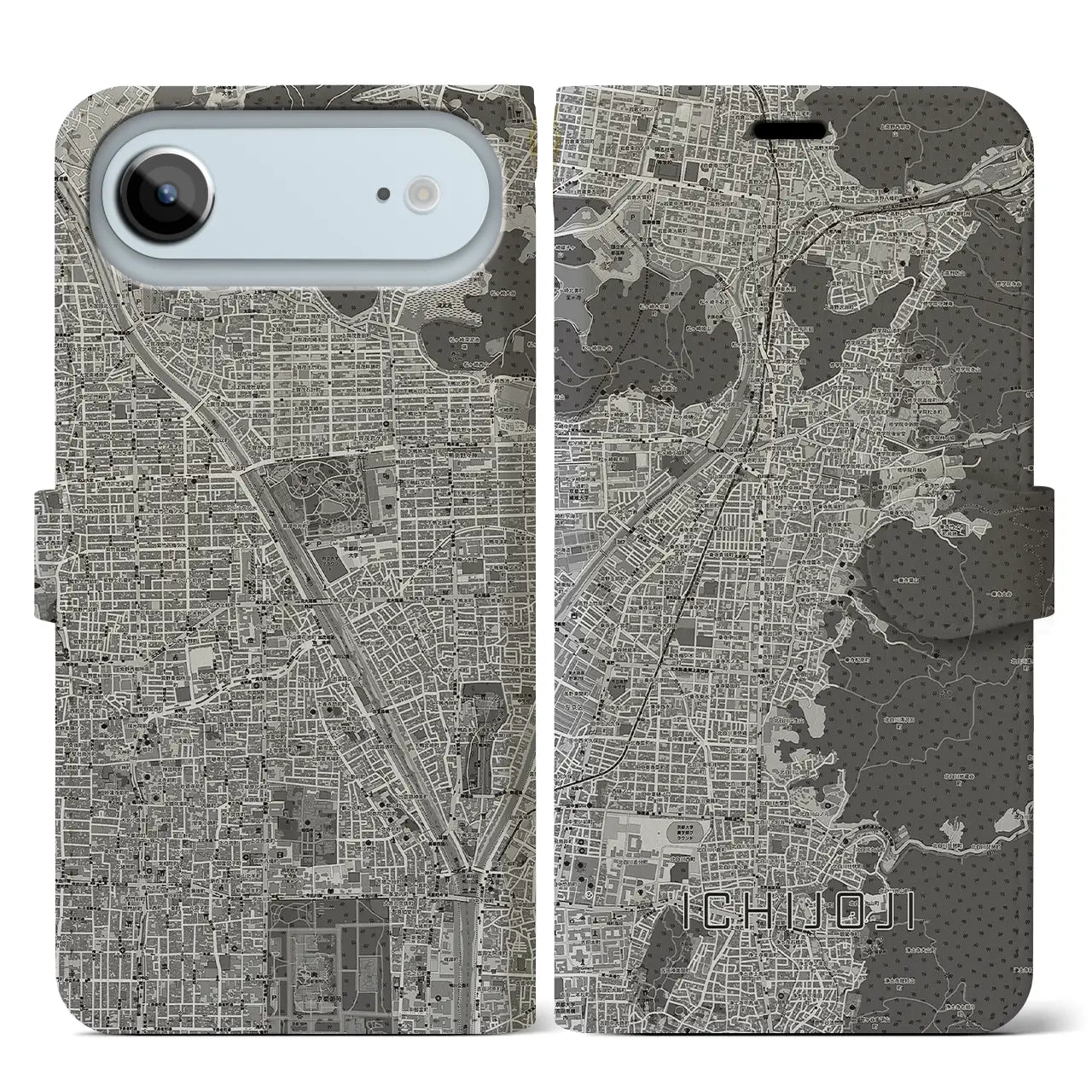 【一乗寺（京都府）】地図柄iPhoneケース（手帳タイプ）