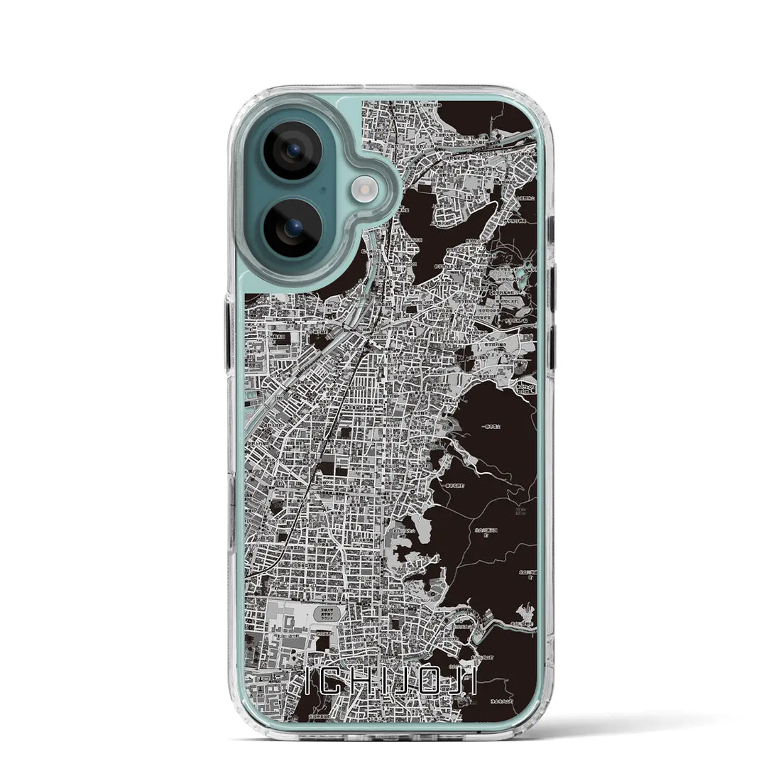 【一乗寺(京都府)】地図柄iPhoneケース(MagSafeタイプ)モノトーン・iPhone 16 Pro 用