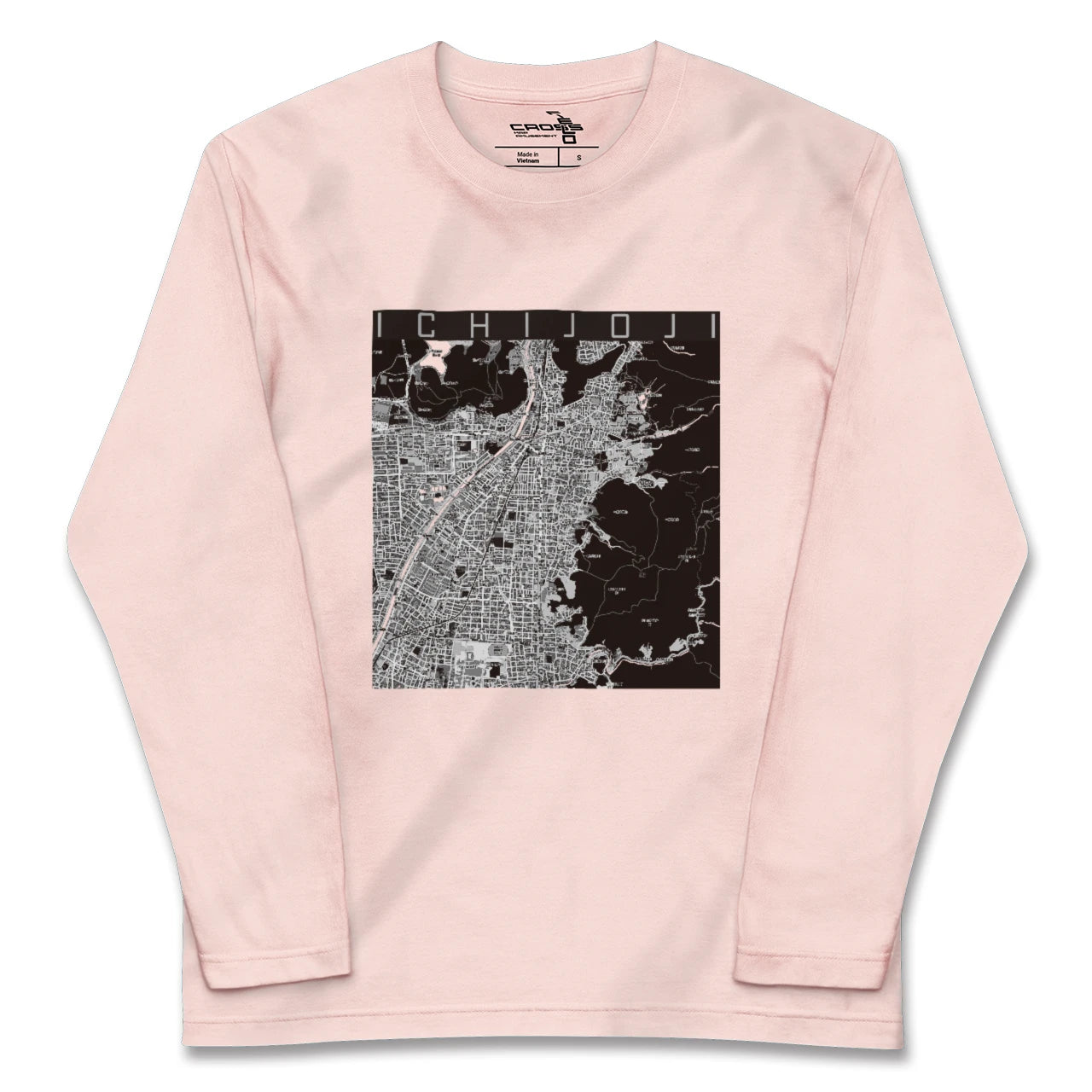 【一乗寺（京都府）】地図柄ロングスリーブTシャツ