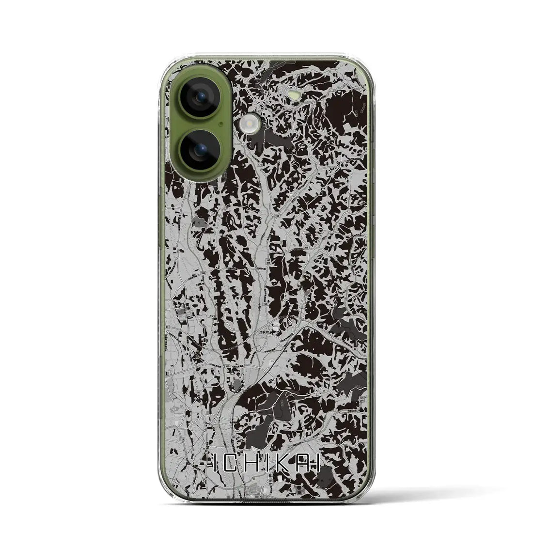 【市貝（栃木県）】地図柄iPhoneケース（クリアタイプ）モノトーン・iPhone 17 Pro Max 用