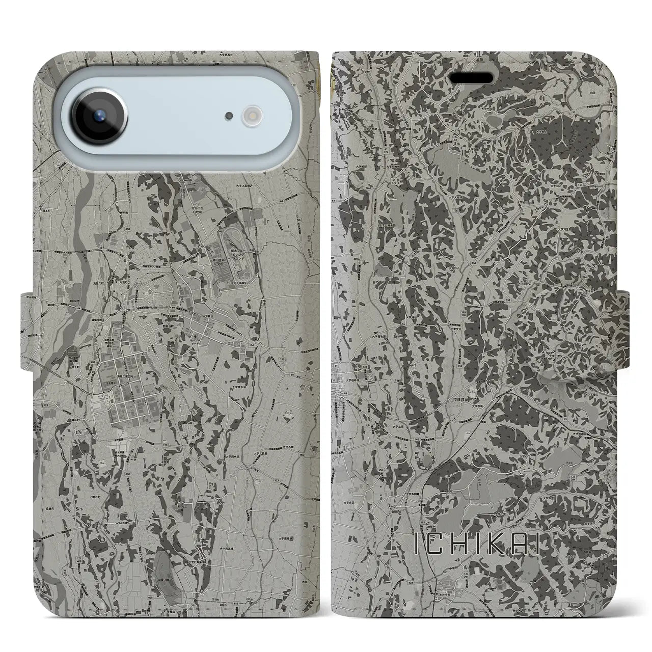 【市貝（栃木県）】地図柄iPhoneケース（手帳タイプ）