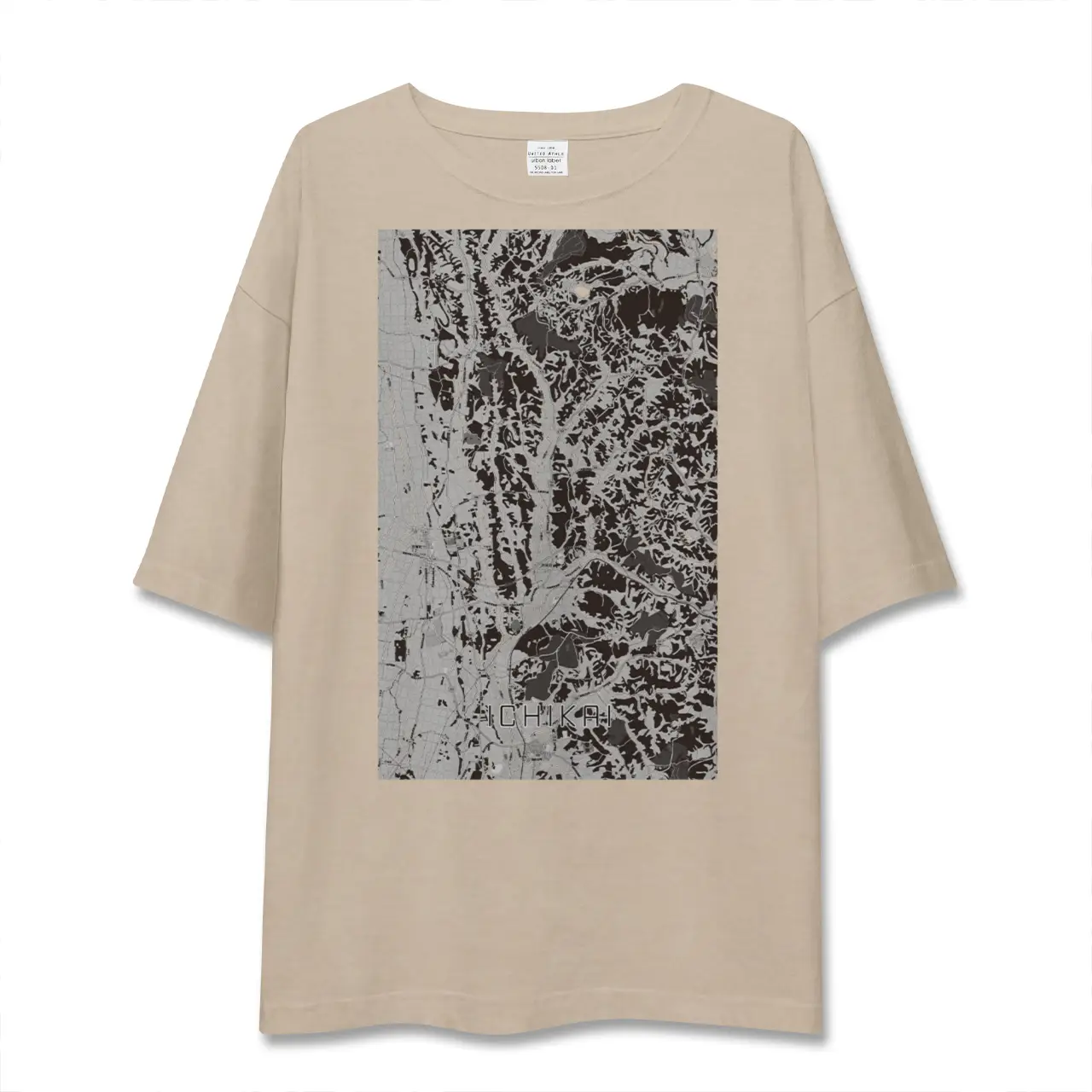 【市貝（栃木県）】地図柄ビッグシルエットTシャツ
