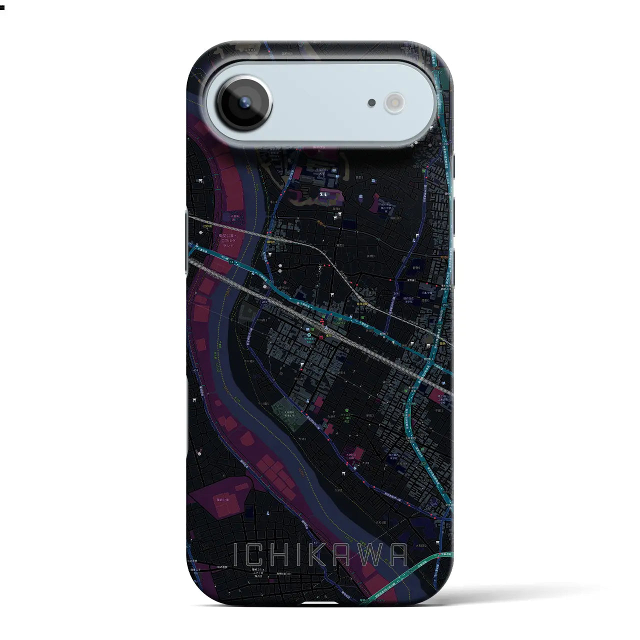 【市川（千葉県）】地図柄iPhoneケース（バックカバータイプ）