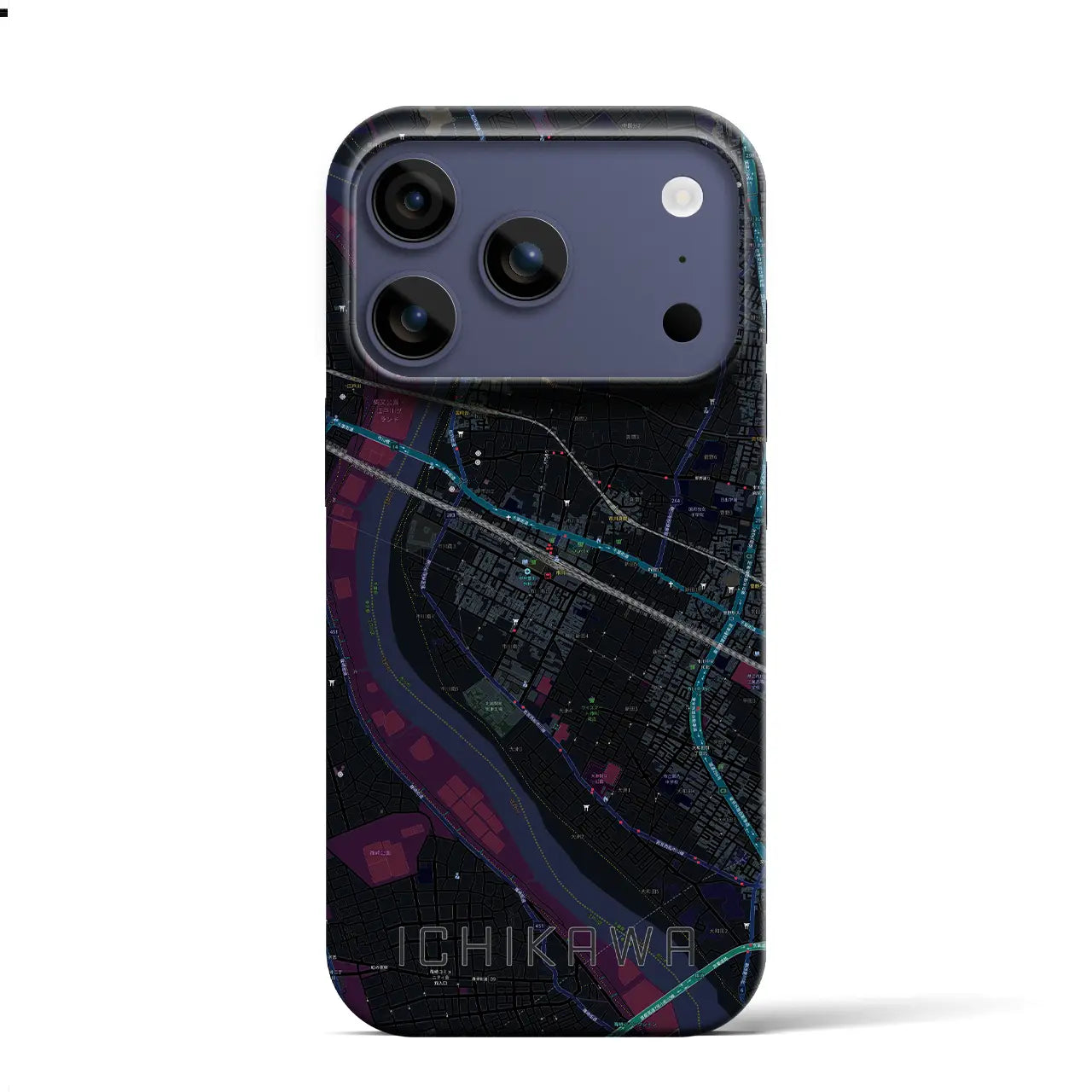 【市川（千葉県）】地図柄iPhoneケース（バックカバータイプ）